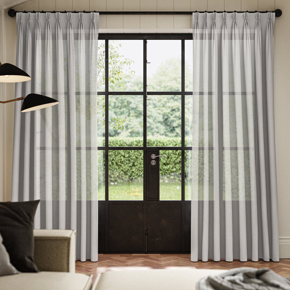 ANTE DECOR Karrika NO JOINS Sheer Made To Measure Curtains Dove