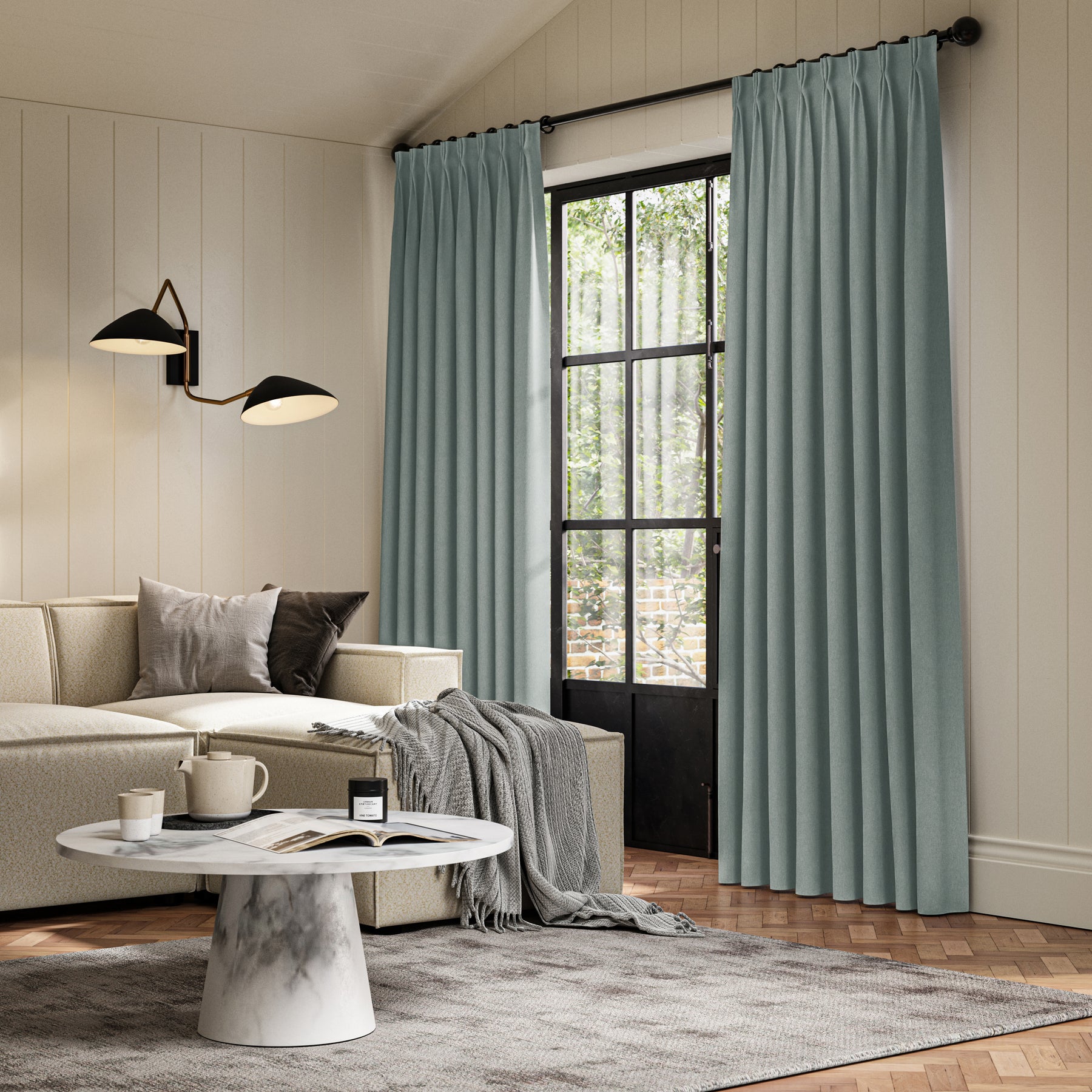 ANTE DECOR Fortress NO JOINS Dimout Made To Measure Curtains Fog