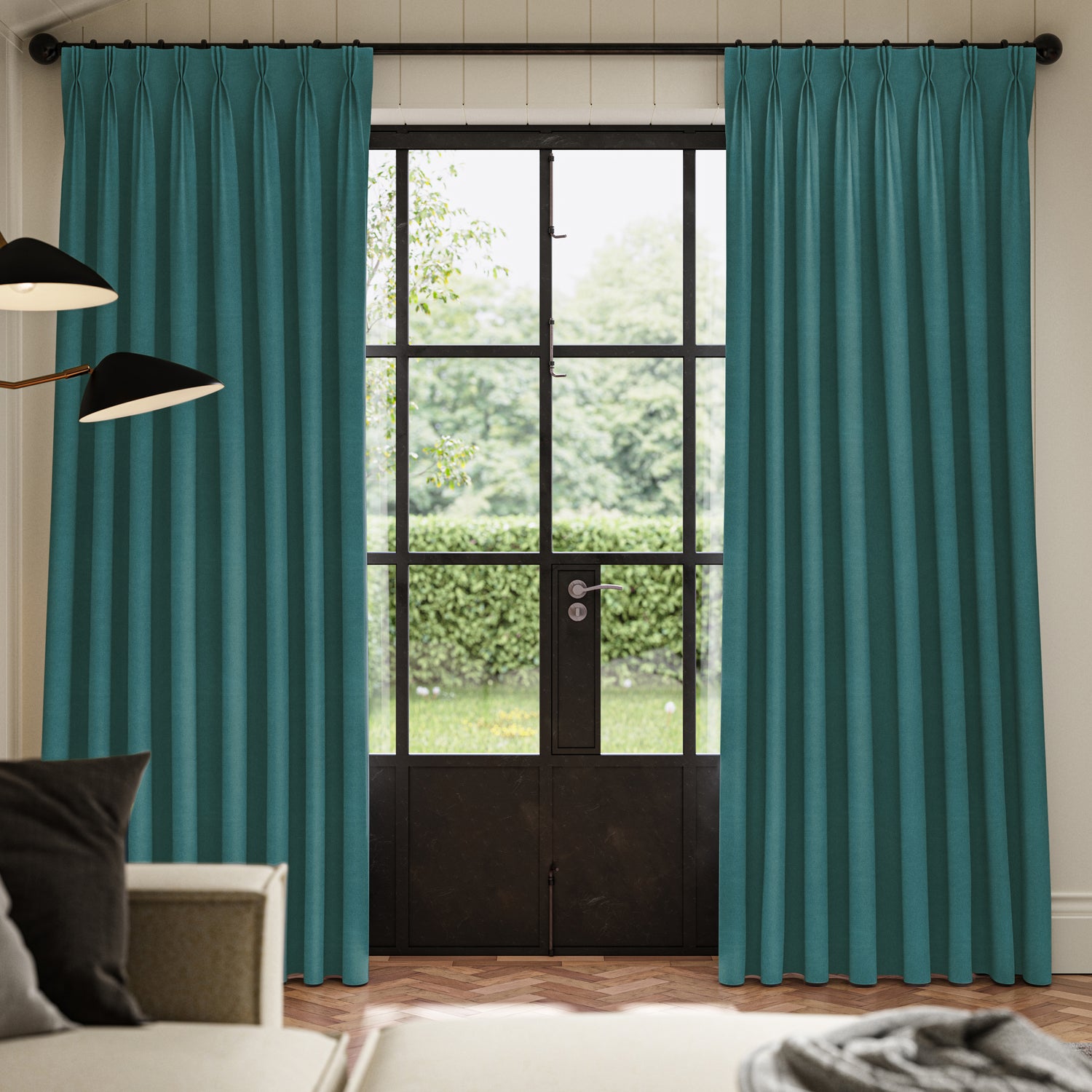 ANTE DECOR Fortress NO JOINS Dimout Made To Measure Roman Blind Peacock