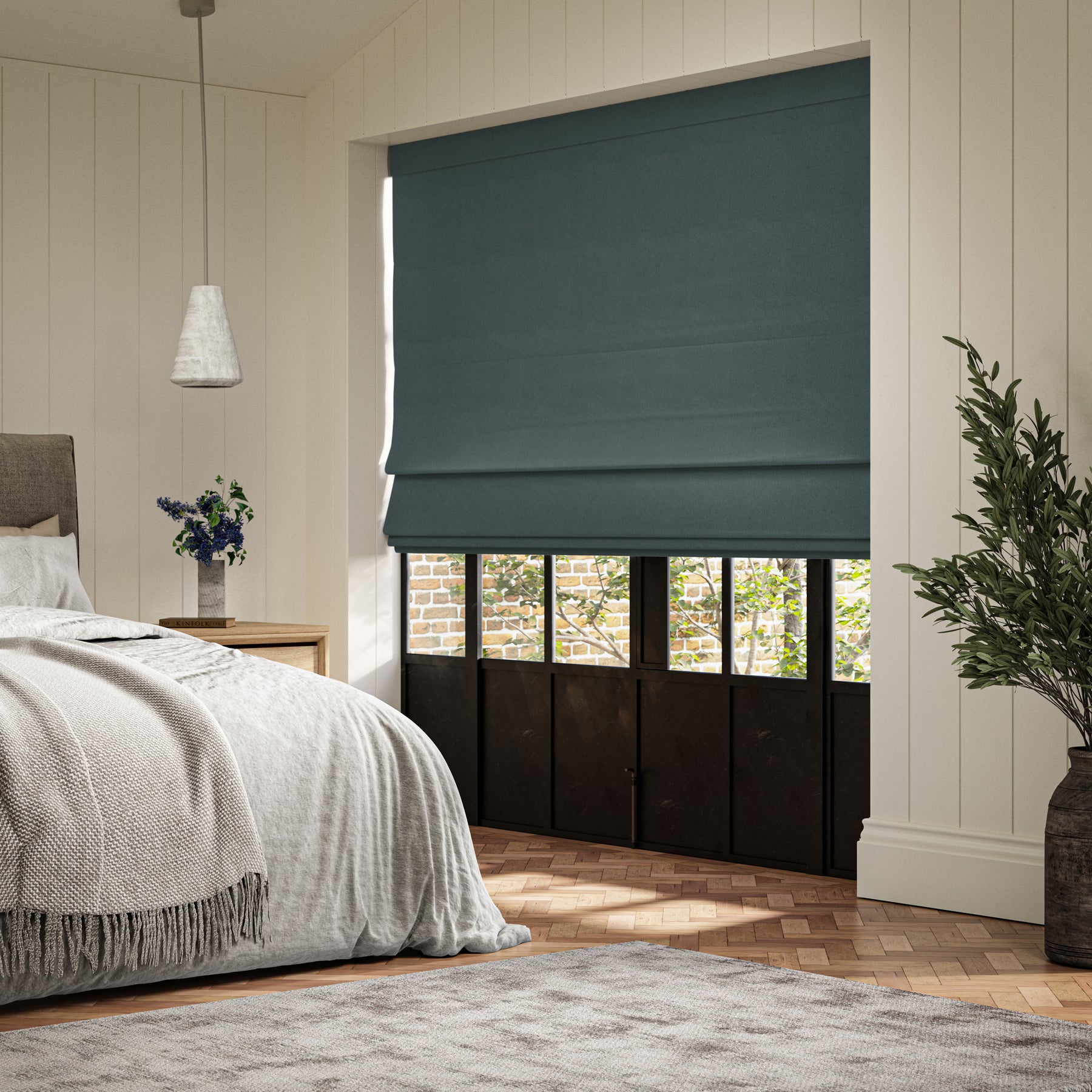 ANTE DECOR Fortress NO JOINS Dimout Made To Measure Roman Blind Slate