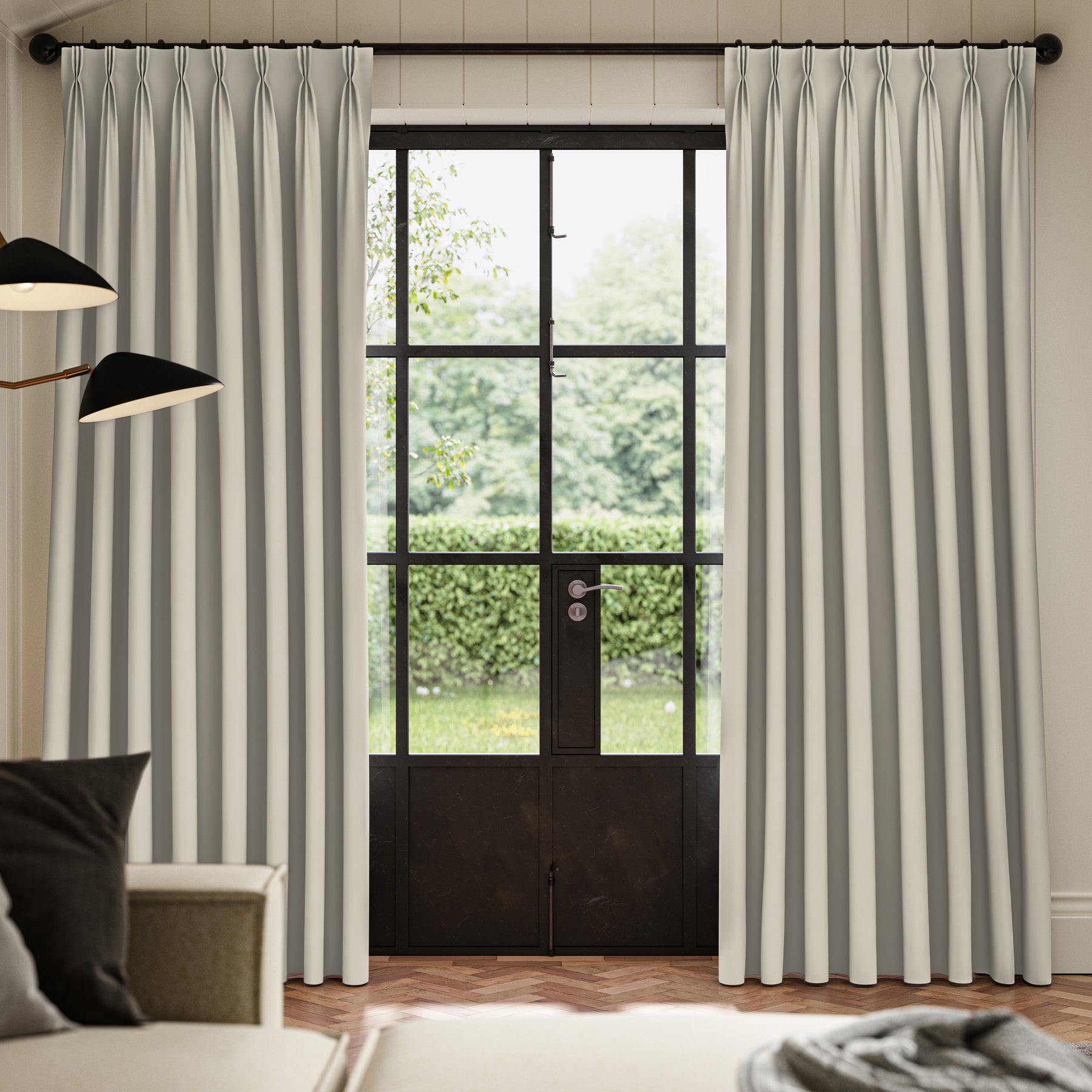 ANTE DECOR Virtus NO JOINS Soft Dim Out Made To Measure Roman Blind Pearl