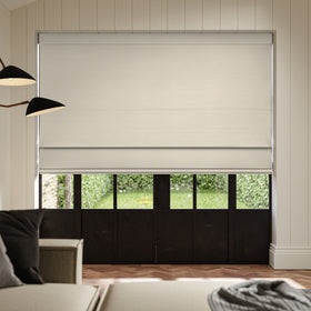 ANTE DECOR Virtus NO JOINS Soft Dim Out Made To Measure Roman Blind Pearl