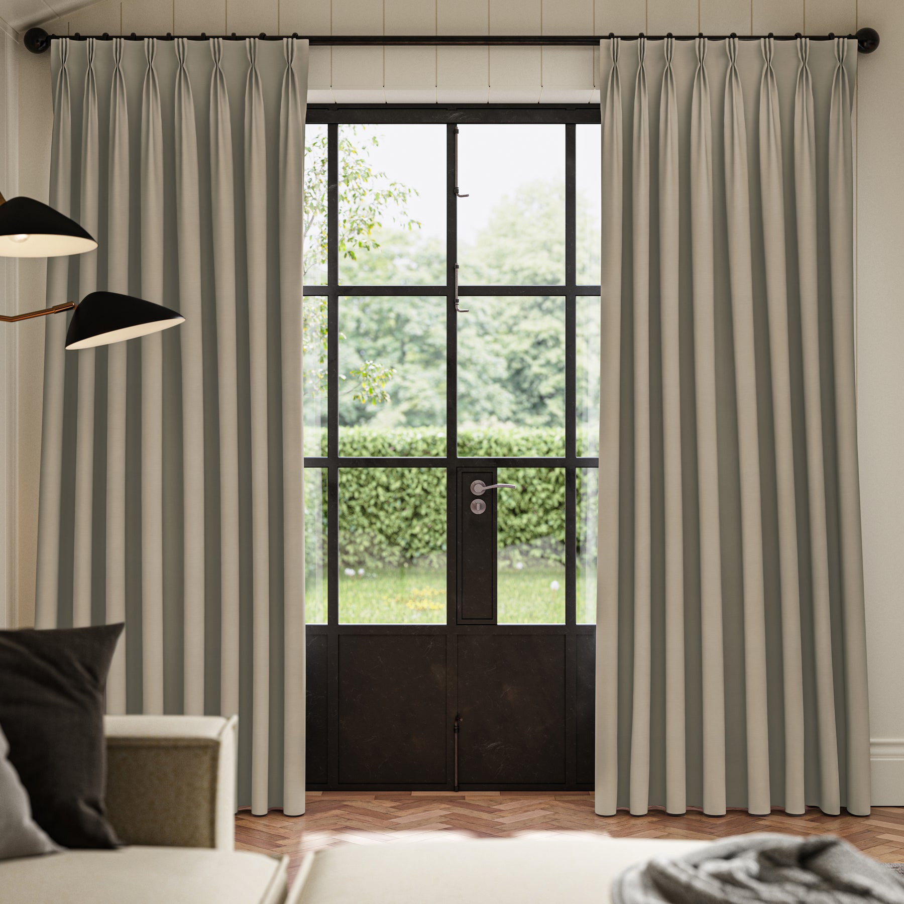 ANTE DECOR Virtus NO JOINS Soft Dim Out Made To Measure Roman Blind Nougat