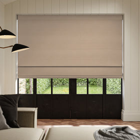 ANTE DECOR Virtus NO JOINS Soft Dim Out Made To Measure Roman Blind Nougat