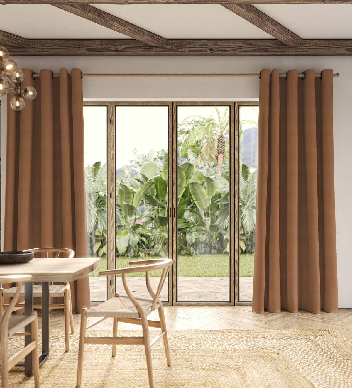 ANTE DECOR Virtus NO JOINS Soft Dim Out Made To Measure Roman Blind Rust