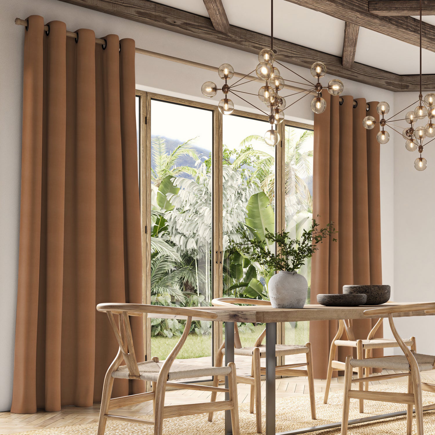 ANTE DECOR Virtus NO JOINS Soft Dim Out Made To Measure Curtains Rust