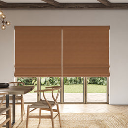 ANTE DECOR Virtus NO JOINS Soft Dim Out Made To Measure Roman Blind Rust