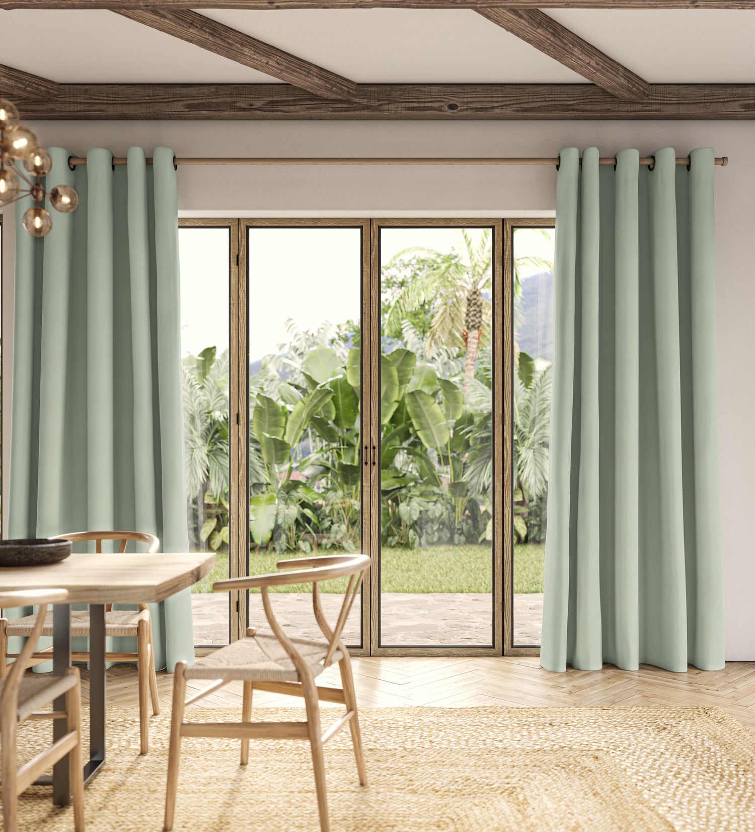 ANTE DECOR Virtus NO JOINS Soft Dim Out Made To Measure Curtains Mint