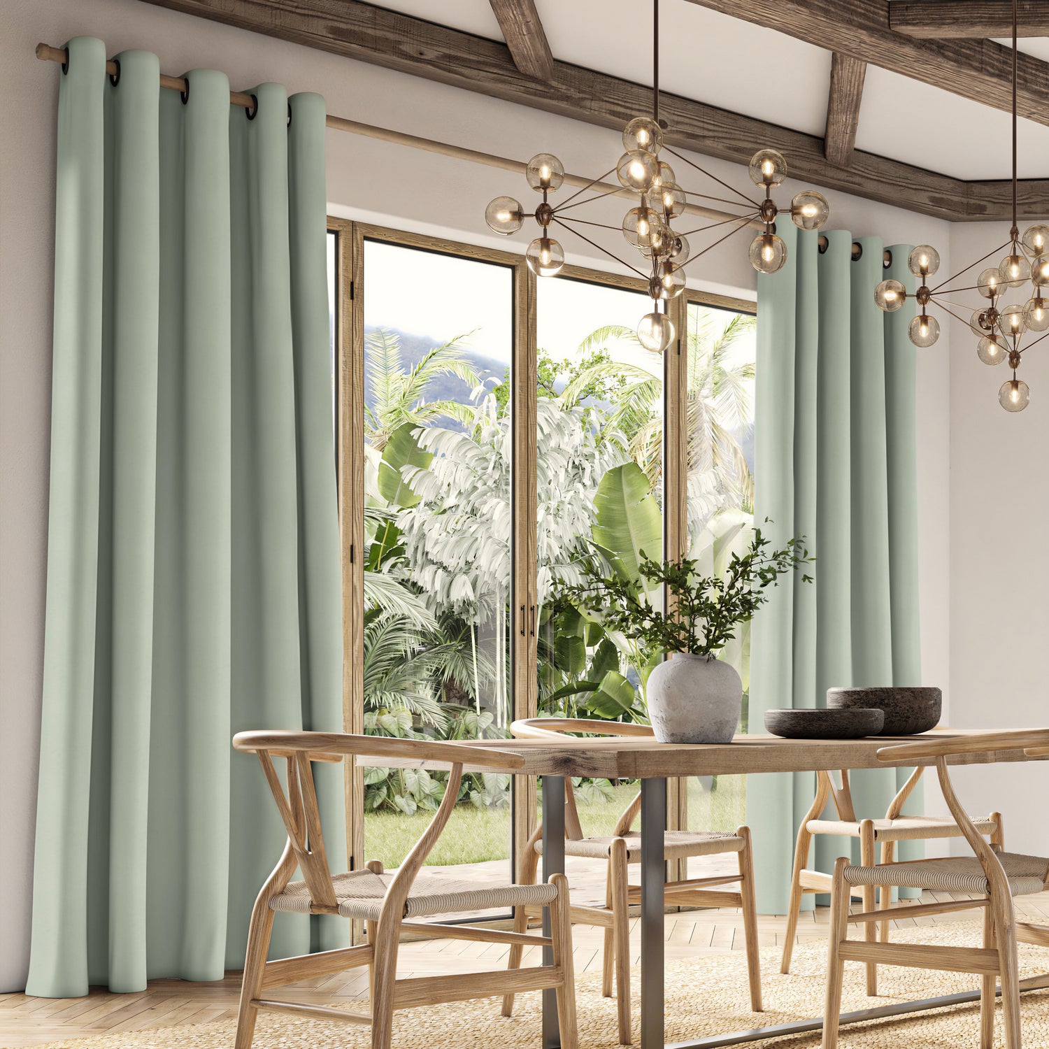 ANTE DECOR Virtus NO JOINS Soft Dim Out Made To Measure Curtains Mint