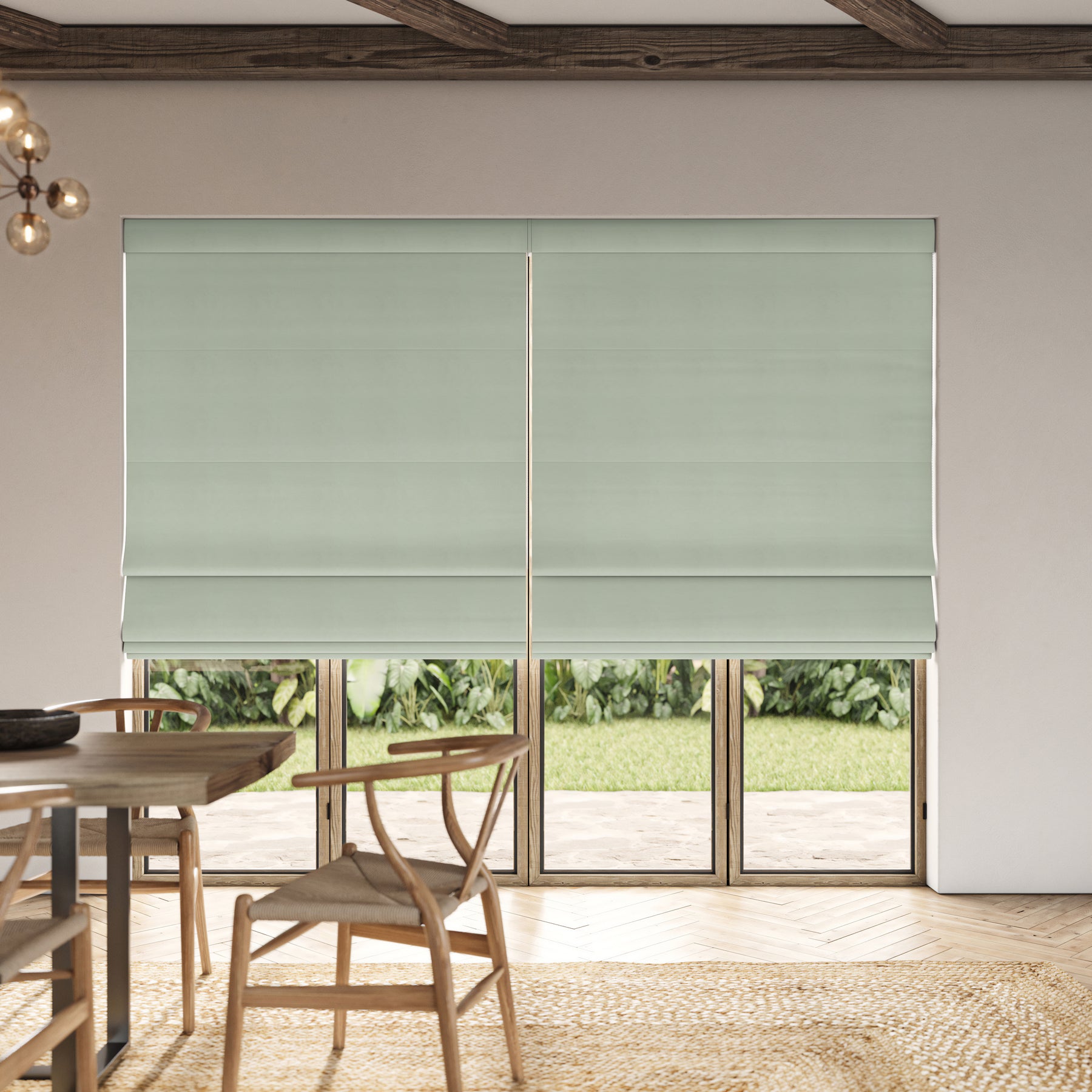 ANTE DECOR Virtus NO JOINS Soft Dim Out Made To Measure Roman Blind Mint