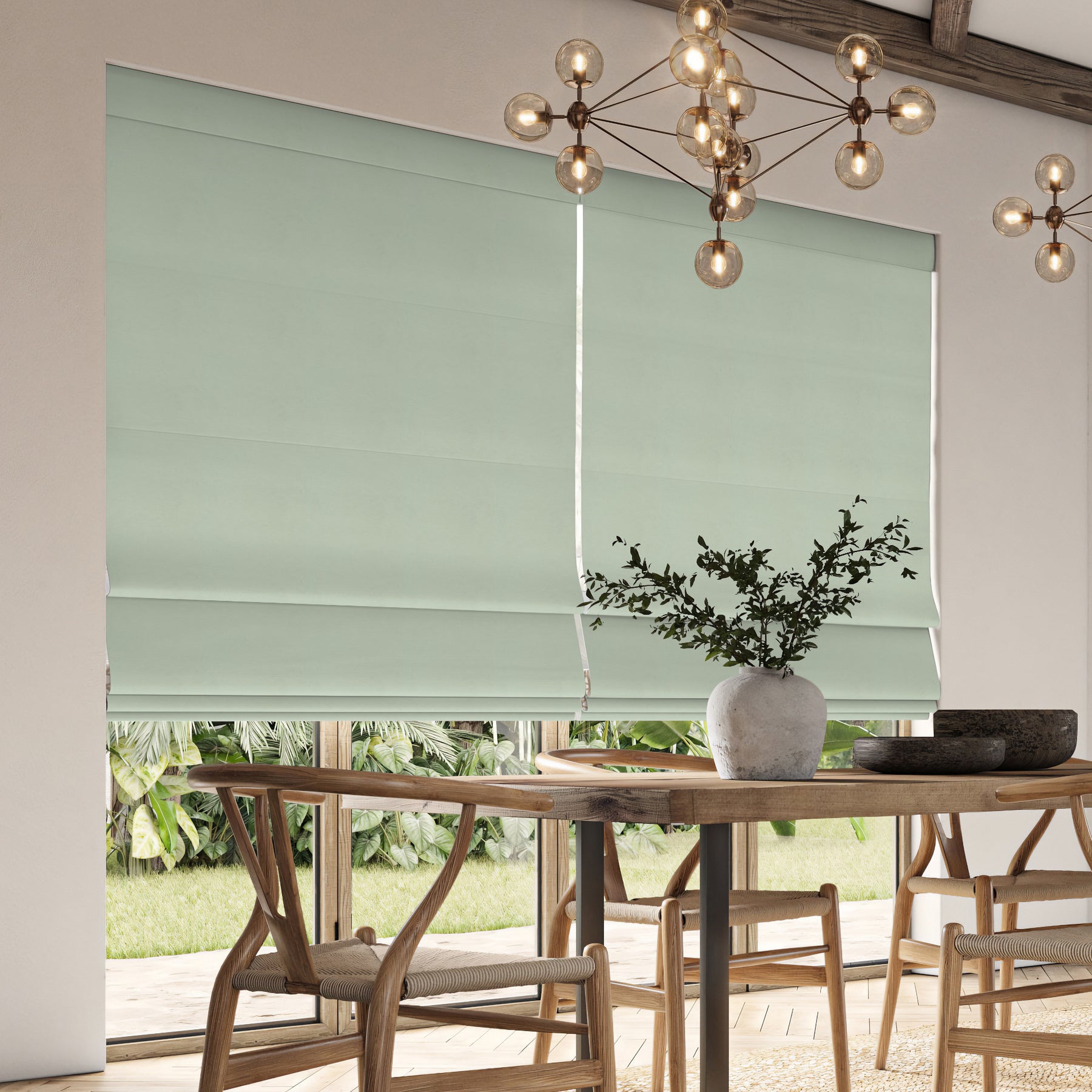 ANTE DECOR Virtus NO JOINS Soft Dim Out Made To Measure Roman Blind Mint