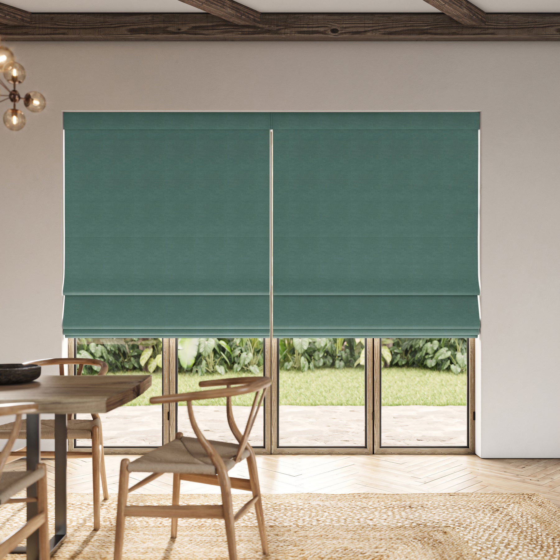 ANTE DECOR Virtus NO JOINS Soft Dim Out Made To Measure Roman Blind Pine