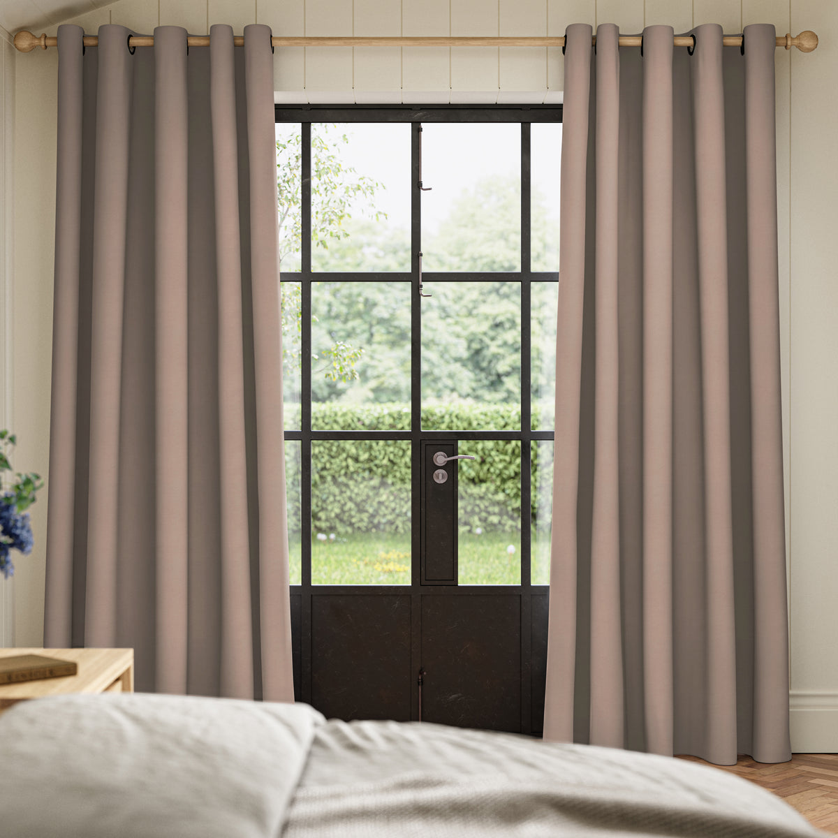 ANTE DECOR Virtus NO JOINS Soft Dim Out Made To Measure Roman Blind Latte