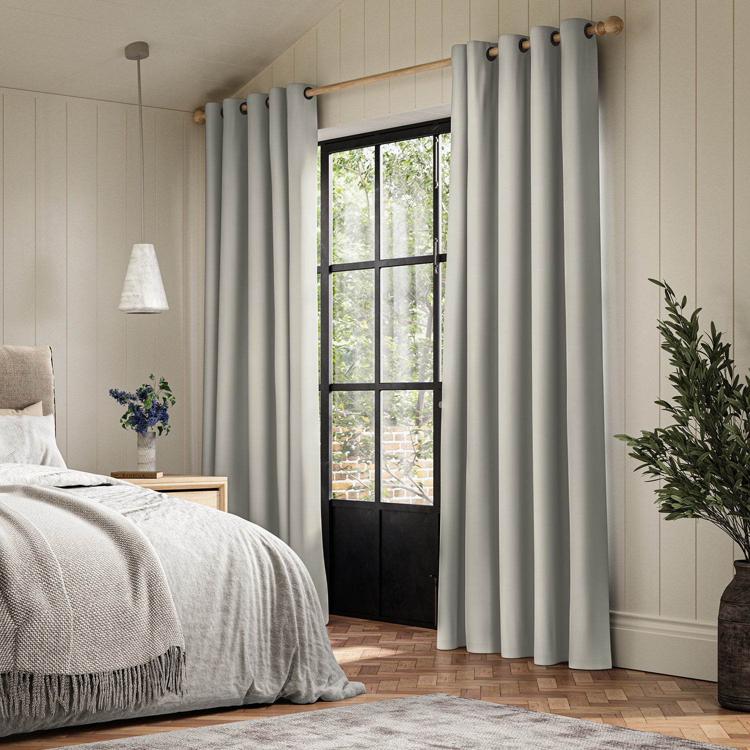 ANTE DECOR Lucent NO JOINS Sleek Blackout Made To Measure Curtains Ecru