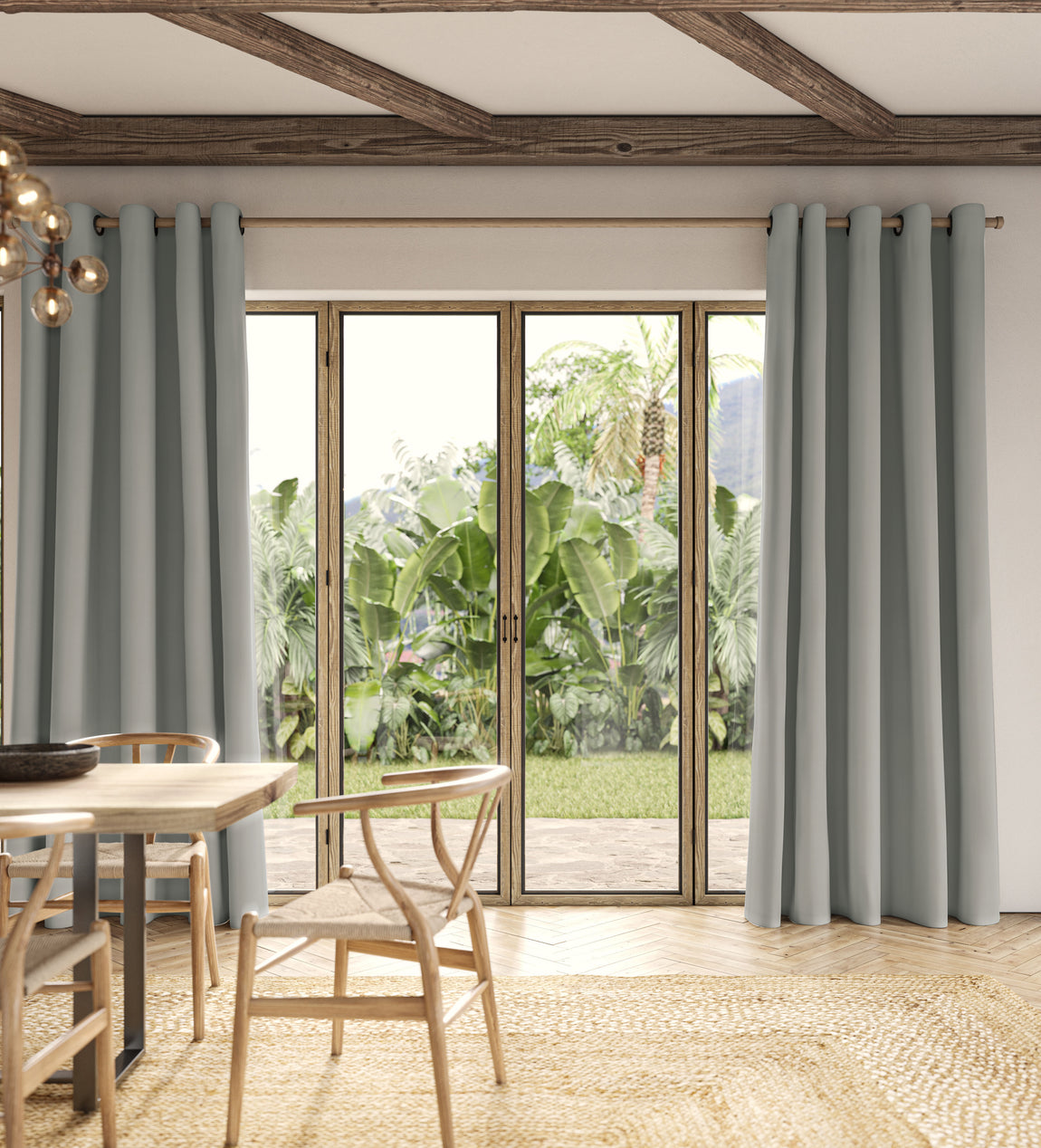 ANTE DECOR Lucent NO JOINS Sleek Blackout Made To Measure Curtains Ash
