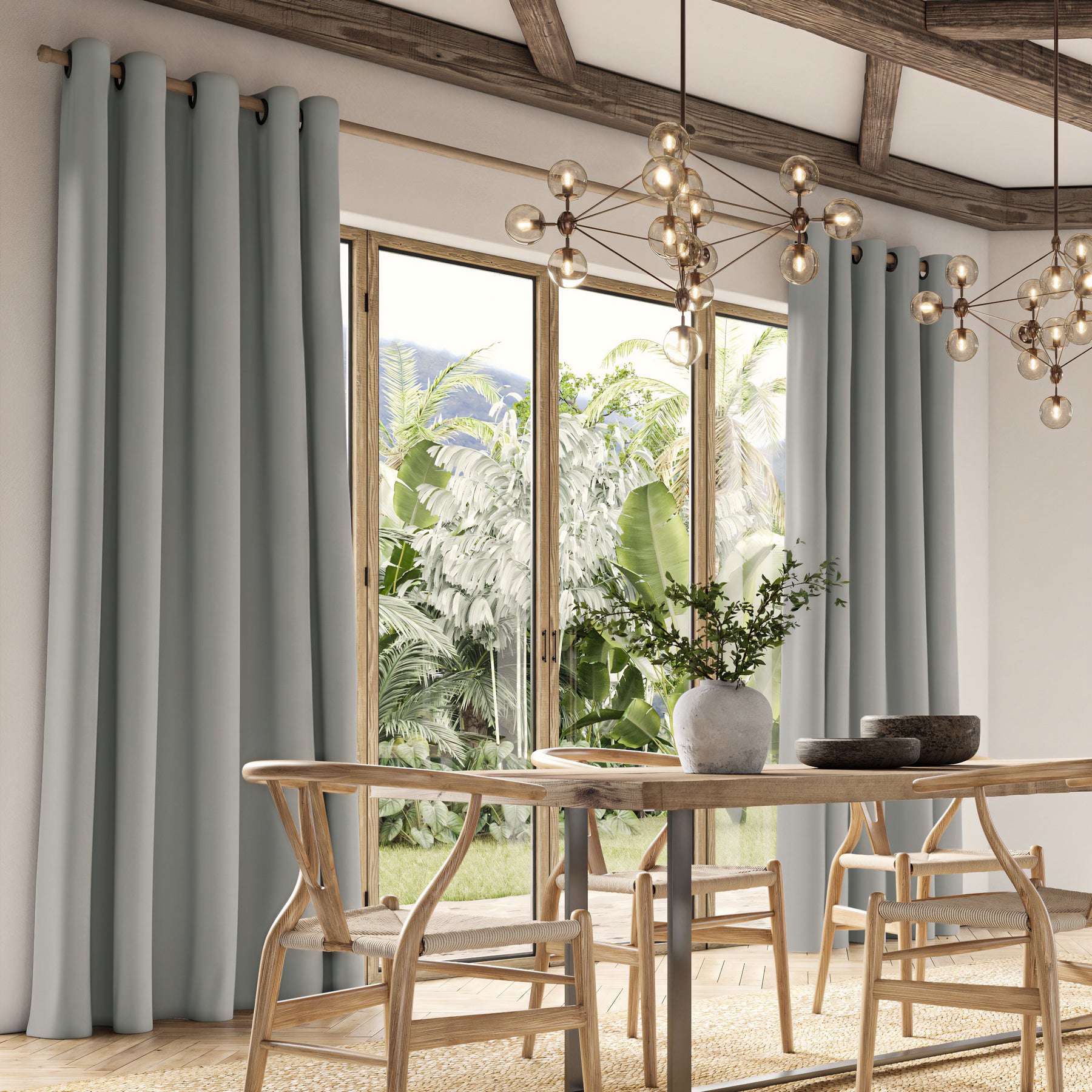 ANTE DECOR Lucent NO JOINS Sleek Blackout Made To Measure Curtains Ash
