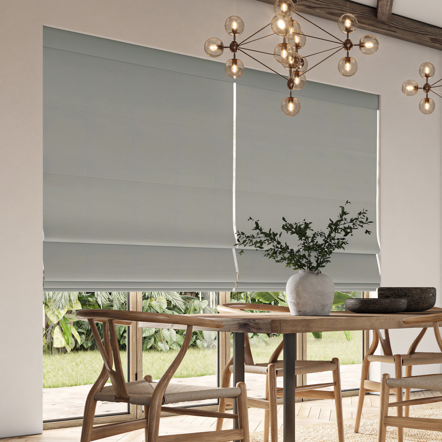 ANTE DECOR Lucent NO JOINS Sleek Blackout Made To Measure Roman Blind Ash