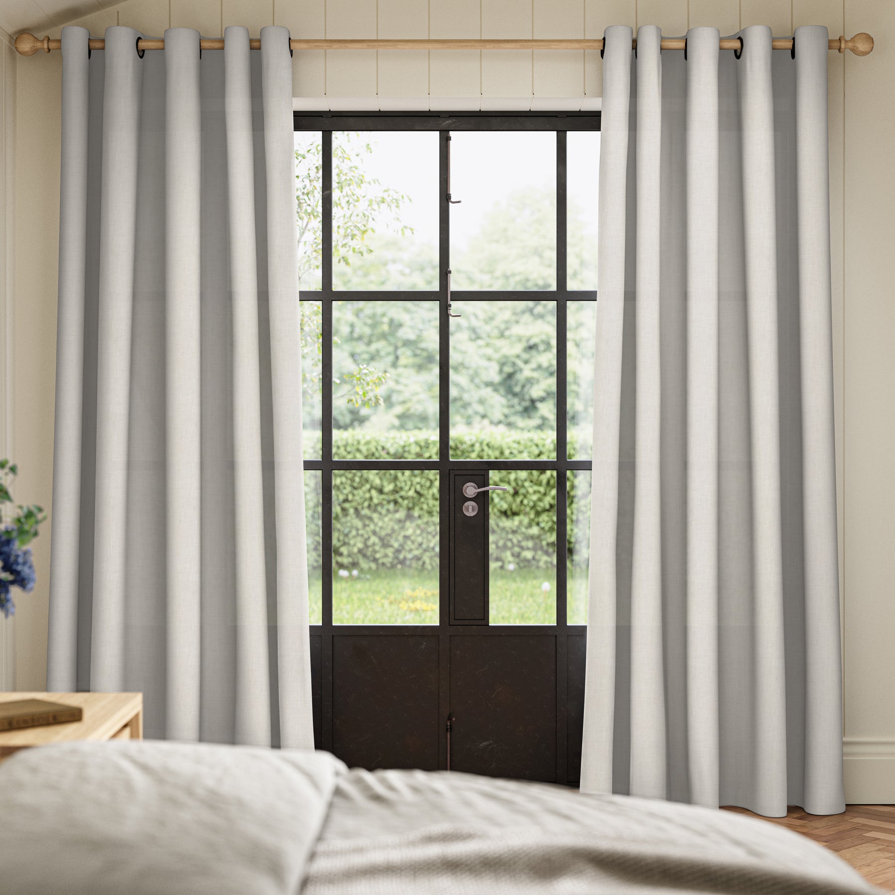 ANTE DECOR Celest NO JOINS Sheer Made To Measure Roman Blind White