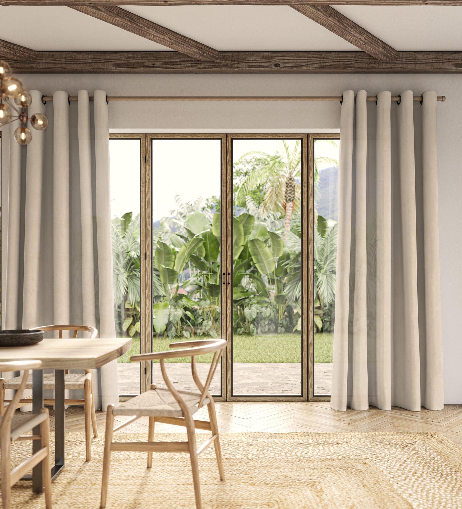 ANTE DECOR Celest NO JOINS Sheer Made To Measure Curtains Cream
