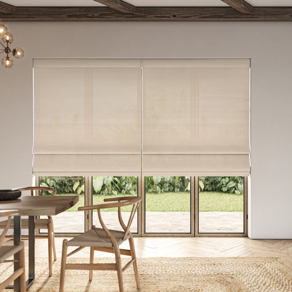 ANTE DECOR Celest NO JOINS Sheer Made To Measure Roman Blind Cream