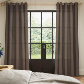 ANTE DECOR Celest NO JOINS Sheer Made To Measure Curtains Toffee