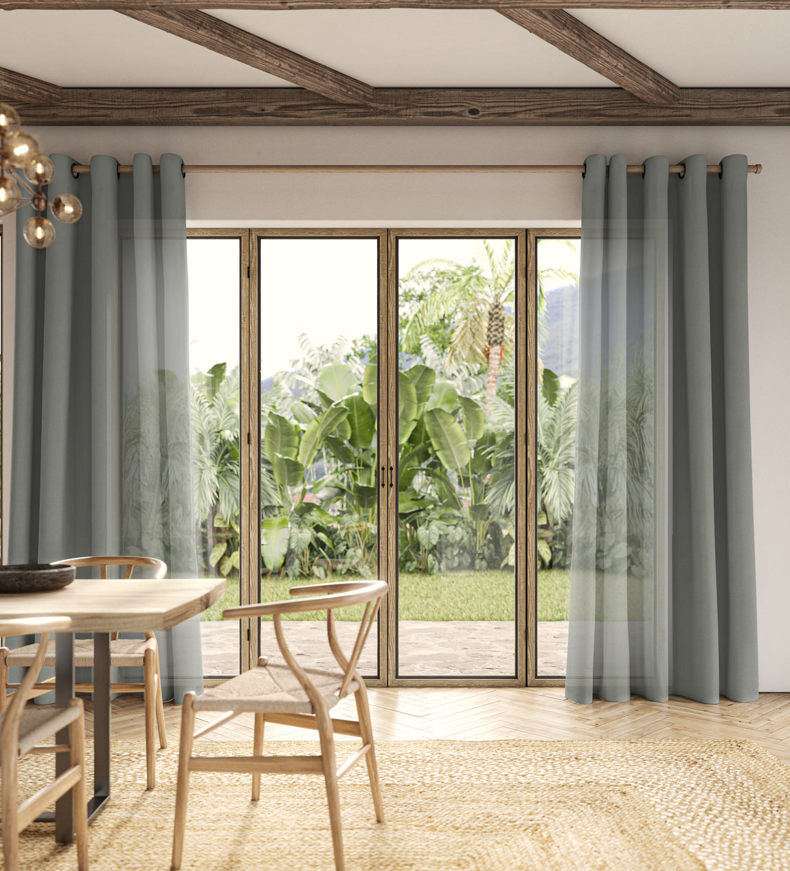 ANTE DECOR Celest NO JOINS Sheer Made To Measure Roman Blind Platinum