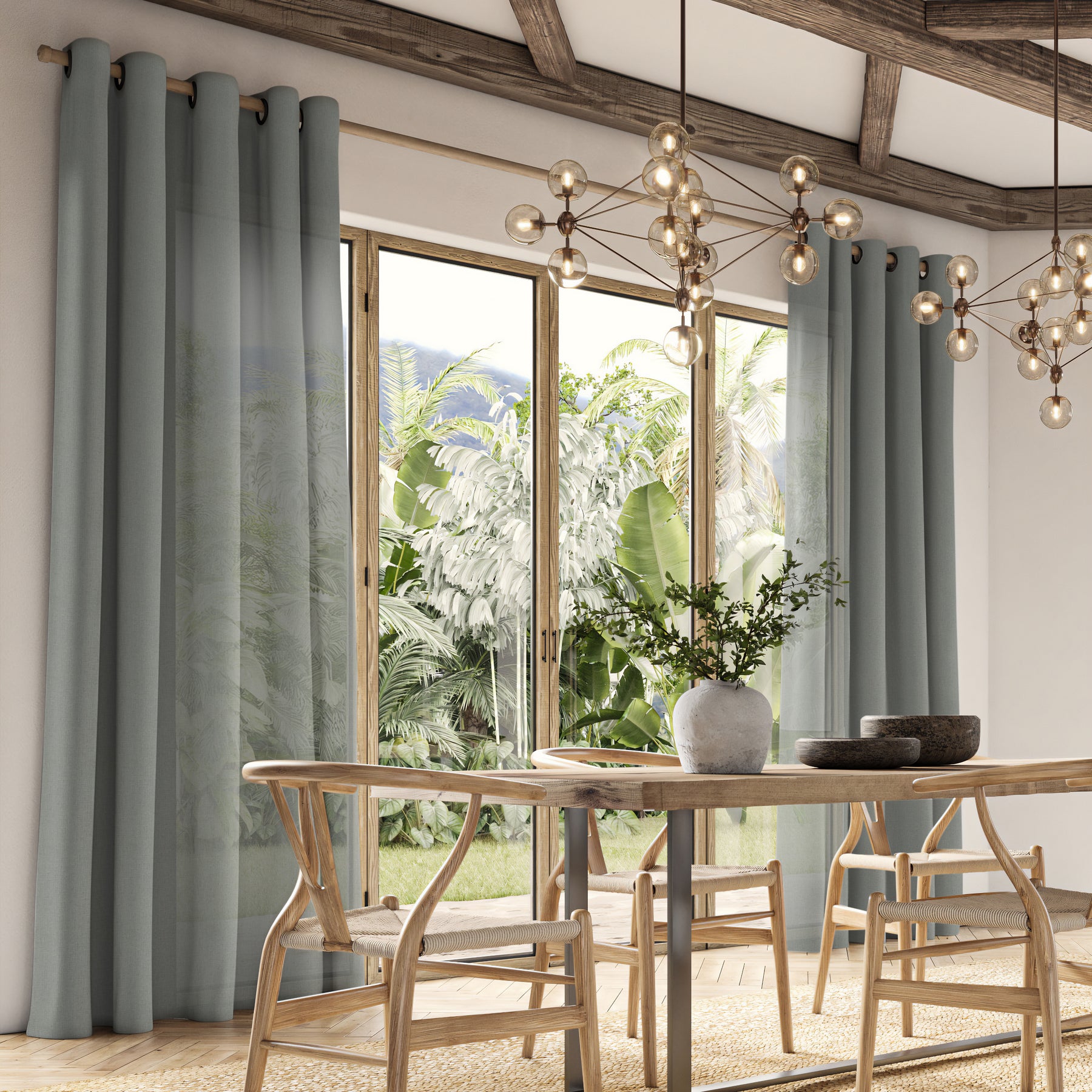 ANTE DECOR Celest NO JOINS Sheer Made To Measure Curtains Platinum