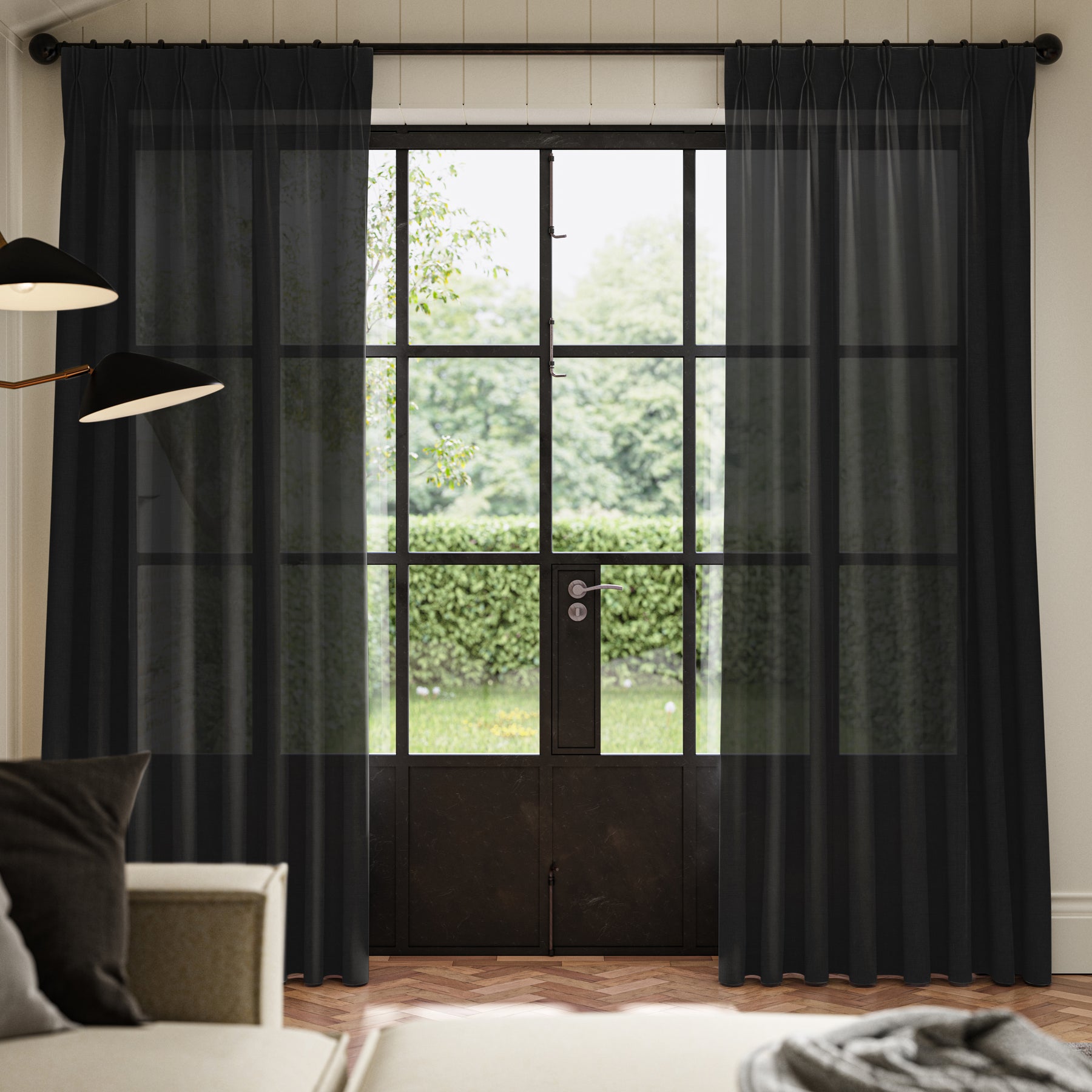 ANTE DECOR Celest NO JOINS Sheer Made To Measure Roman Blind Onyx