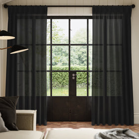 ANTE DECOR Celest NO JOINS Sheer Made To Measure Curtains Onyx
