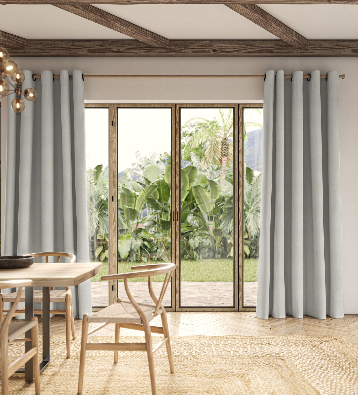 ANTE DECOR Lusso NO JOINS Blackout Made To Measure Roman Blind Mist