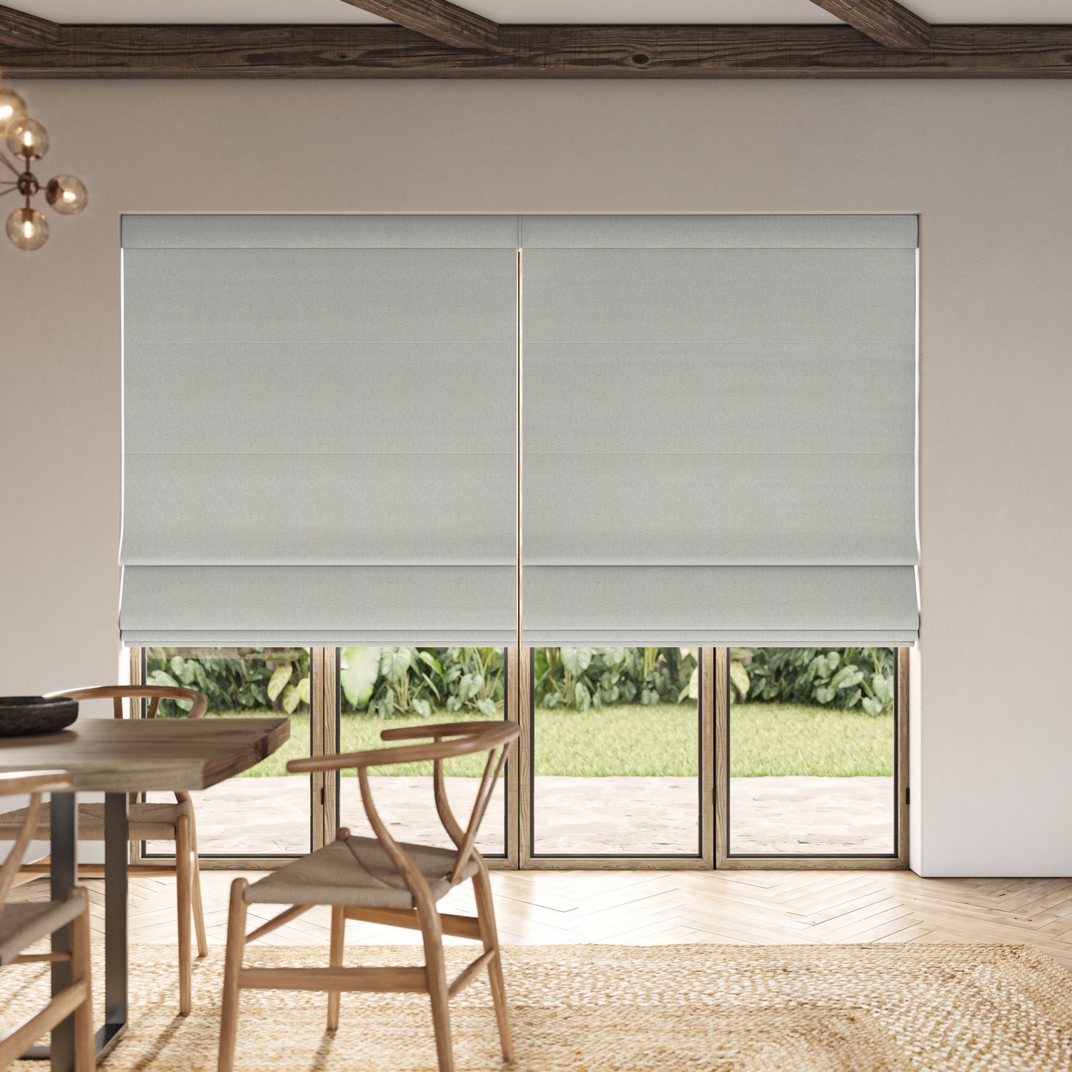 ANTE DECOR Lusso NO JOINS Blackout Made To Measure Roman Blind Mist