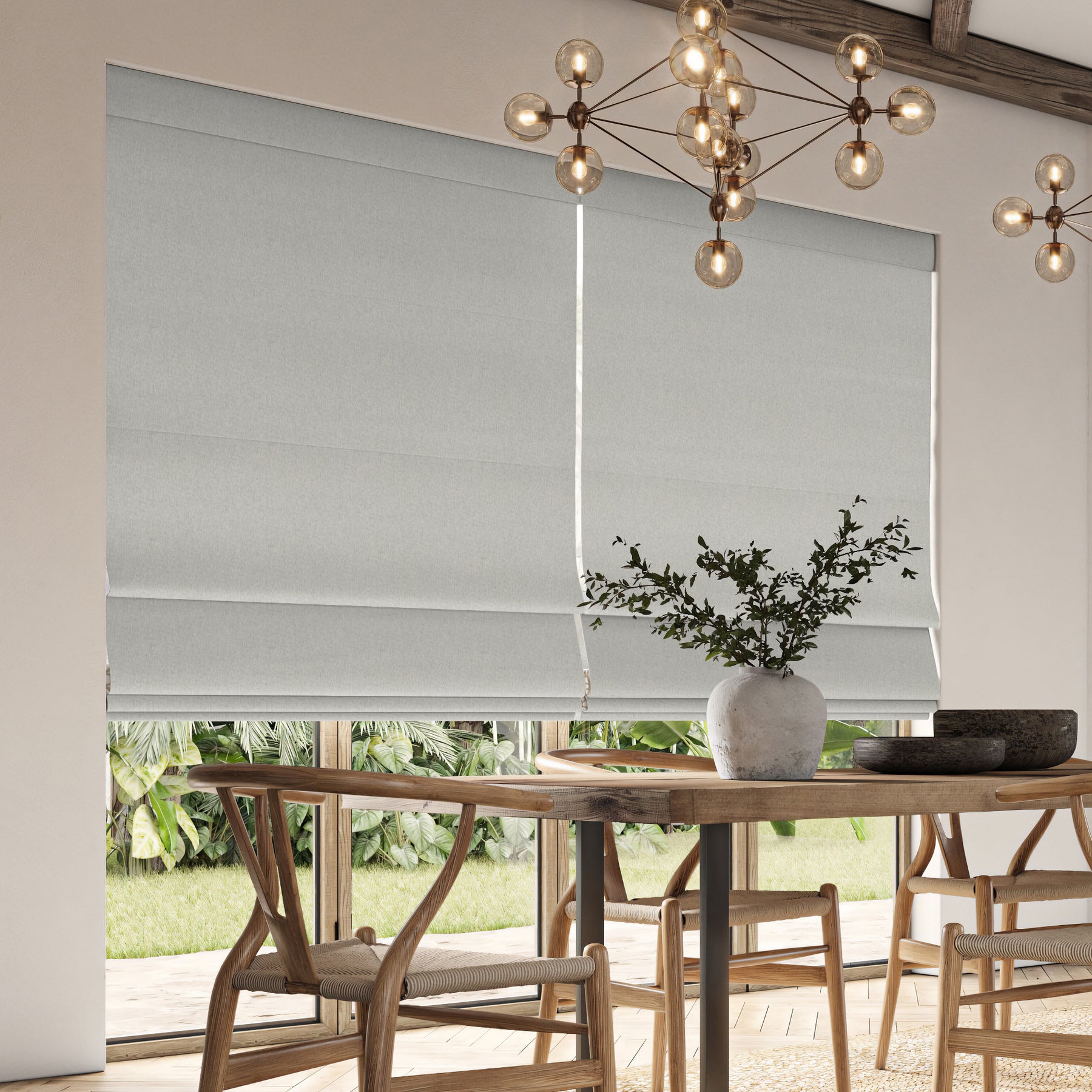 ANTE DECOR Lusso NO JOINS Blackout Made To Measure Roman Blind Mist