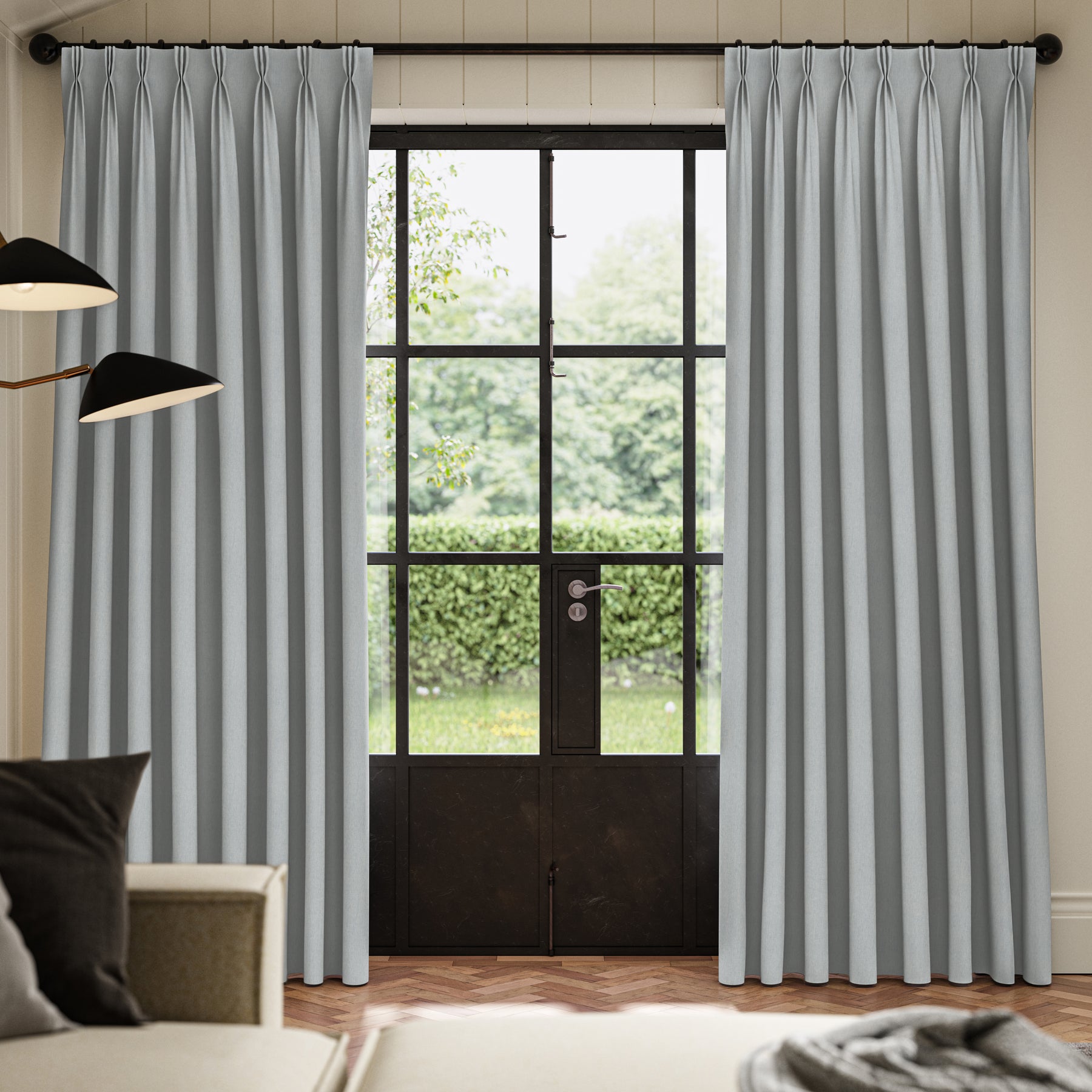 ANTE DECOR Lusso NO JOINS Blackout Made To Measure Roman Blind Sky