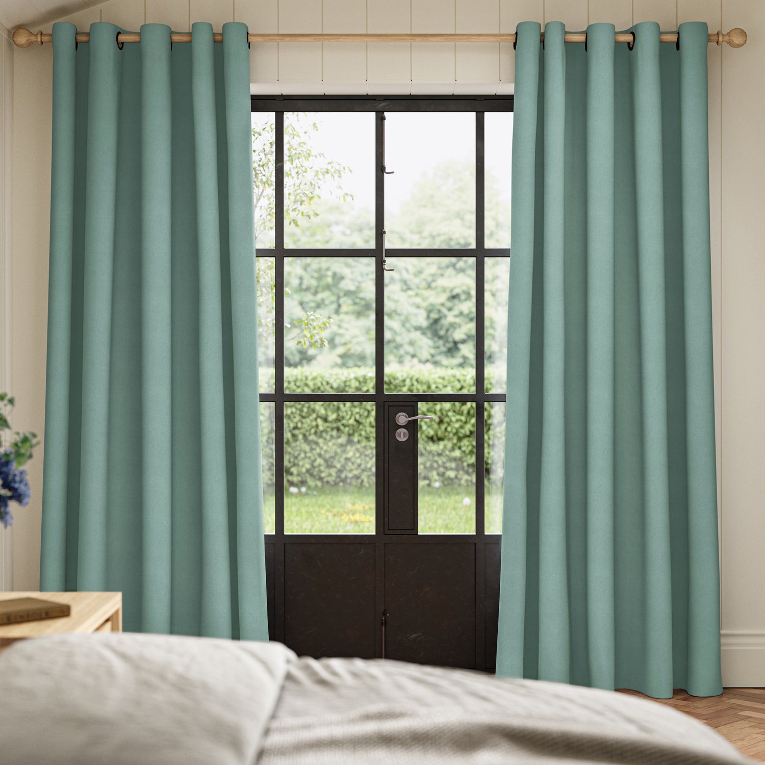 ANTE DECOR Lusso NO JOINS Blackout Made To Measure Roman Blind Duckegg