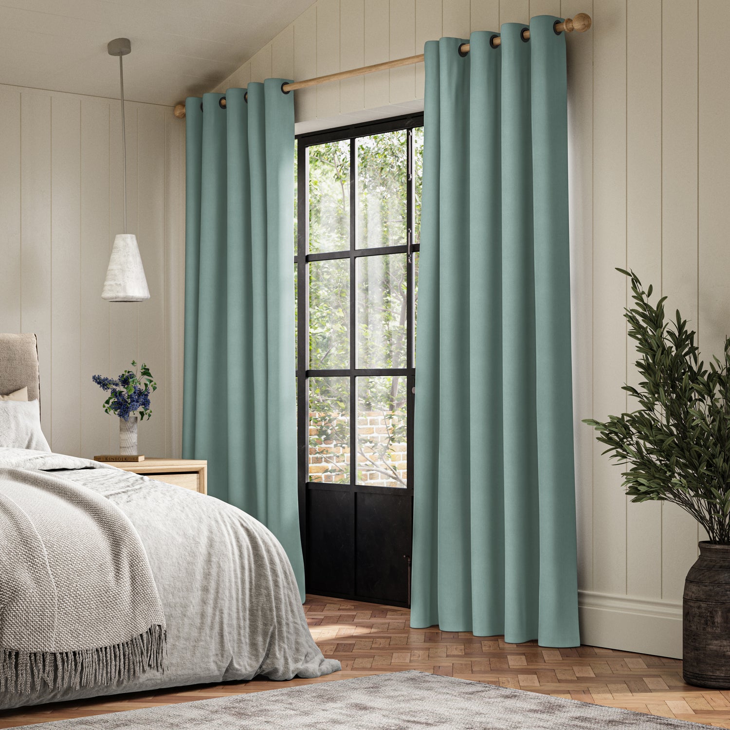 ANTE DECOR Lusso NO JOINS Blackout Made To Measure Curtains Duckegg