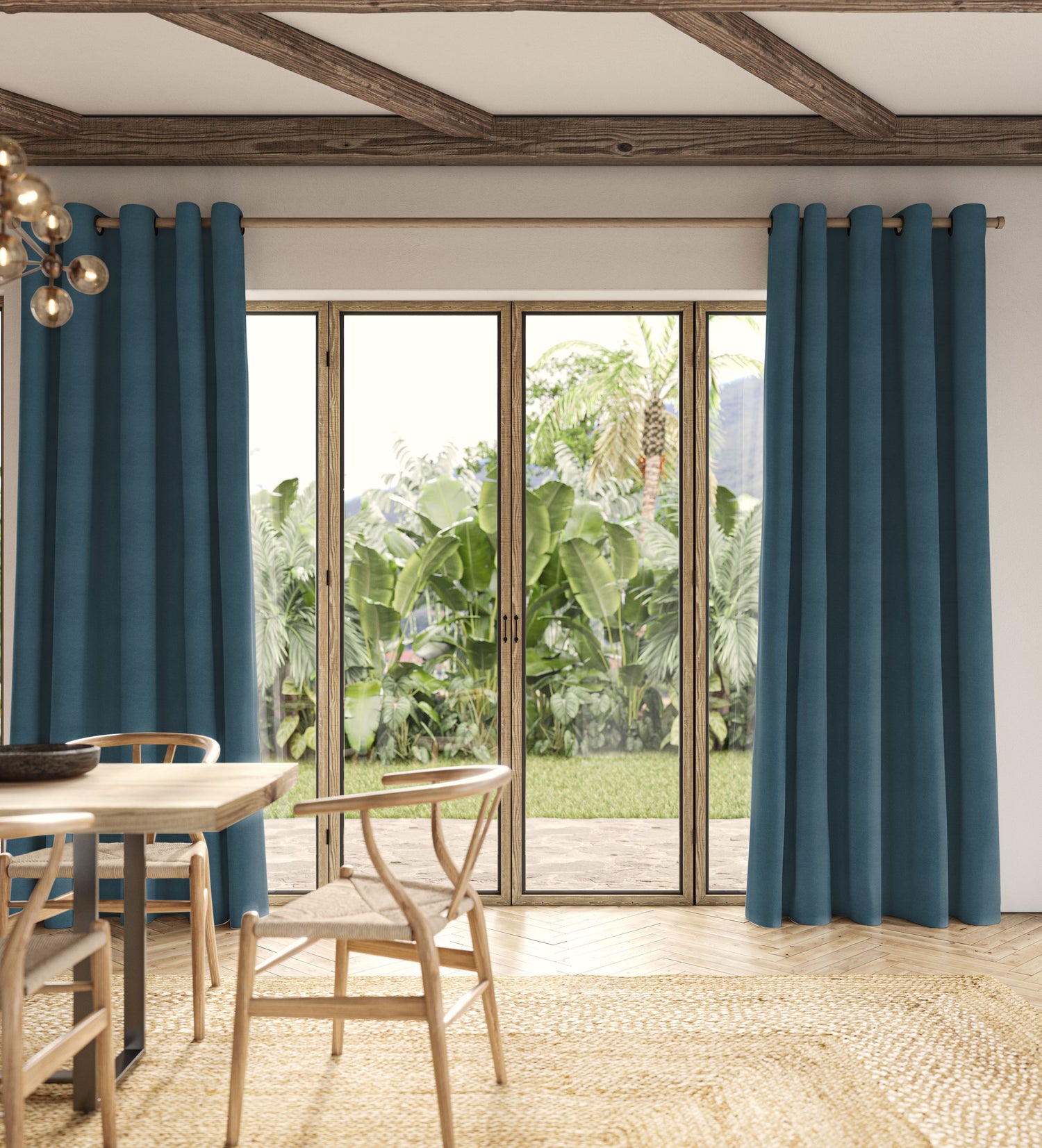 ANTE DECOR Lusso NO JOINS Blackout Made To Measure Curtains Ocean
