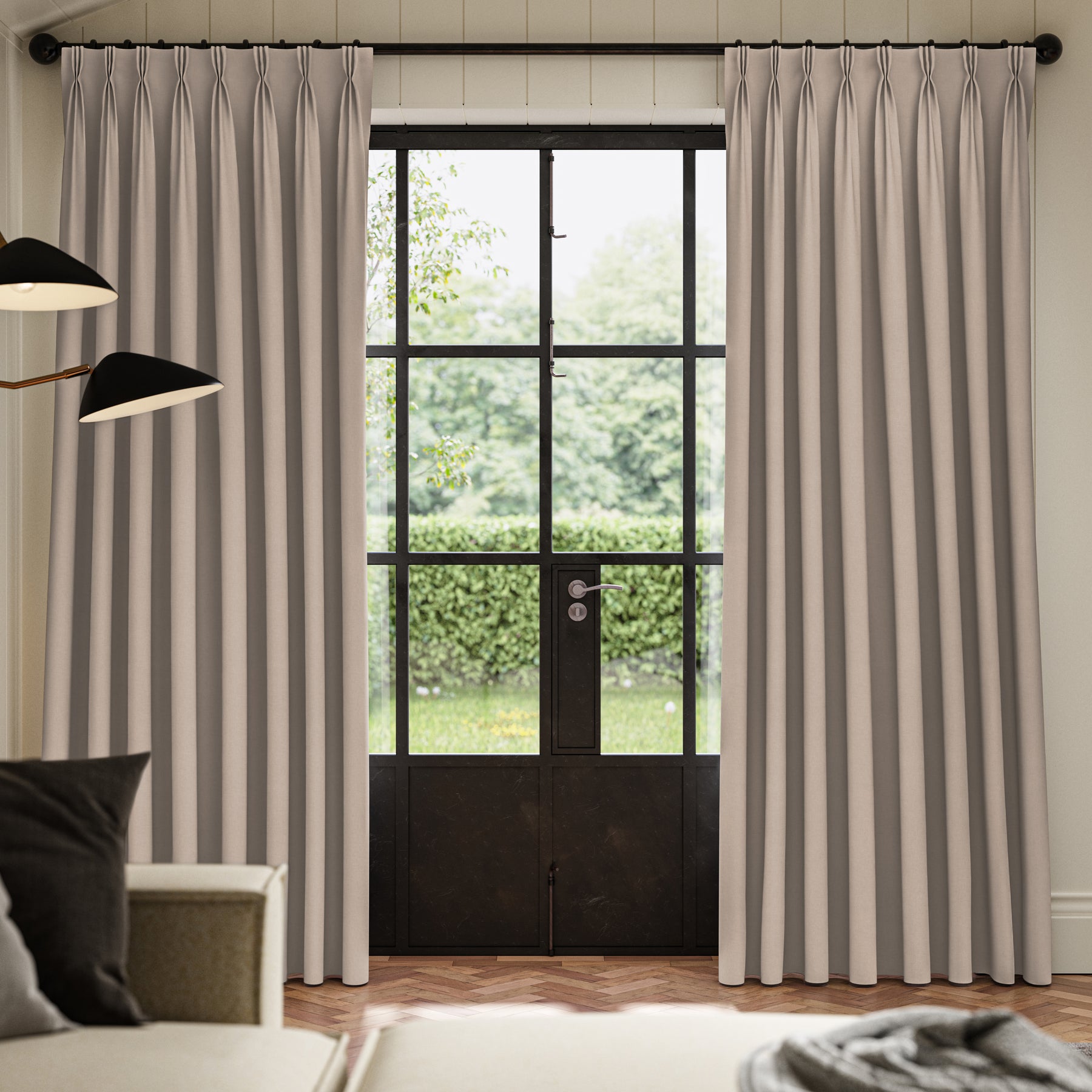 ANTE DECOR Lusso NO JOINS Blackout Made To Measure Roman Blind Beige