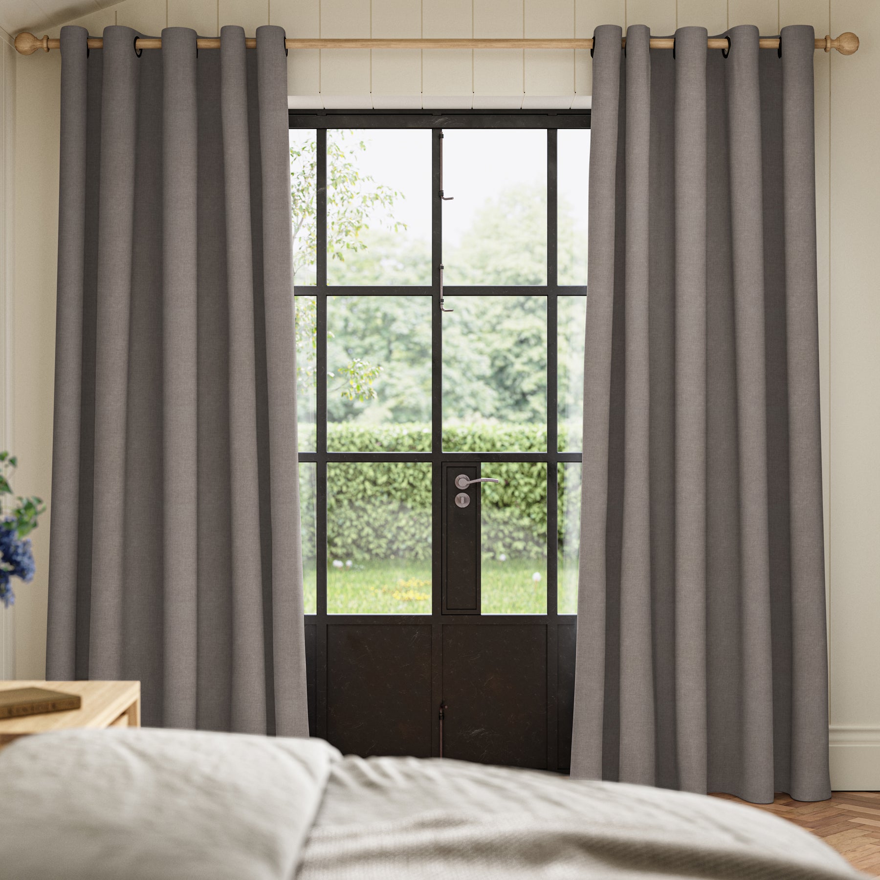 ANTE DECOR Lusso NO JOINS Blackout Made To Measure Roman Blind Charcoal