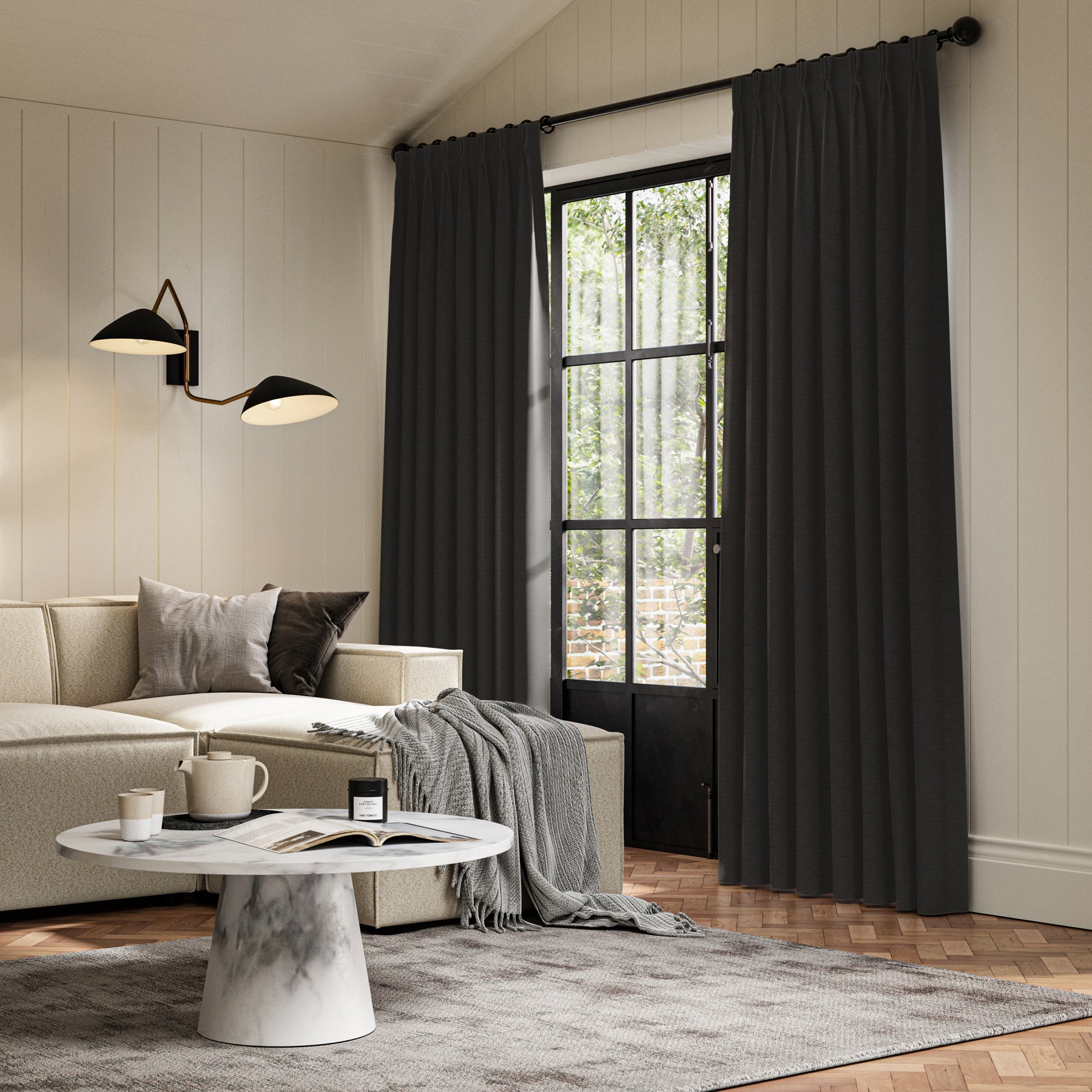 ANTE DECOR Lusso NO JOINS Blackout Made To Measure Curtains Night