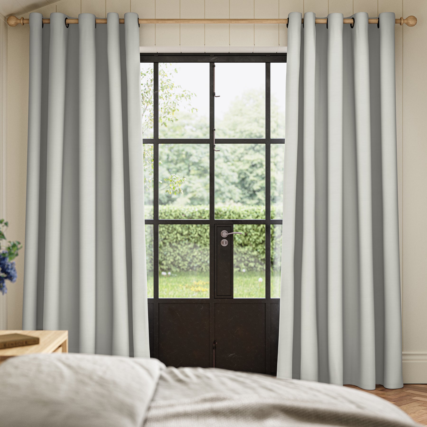 ANTE DECOR Concordia NO JOINS Blackout Made To Measure Roman Blind White