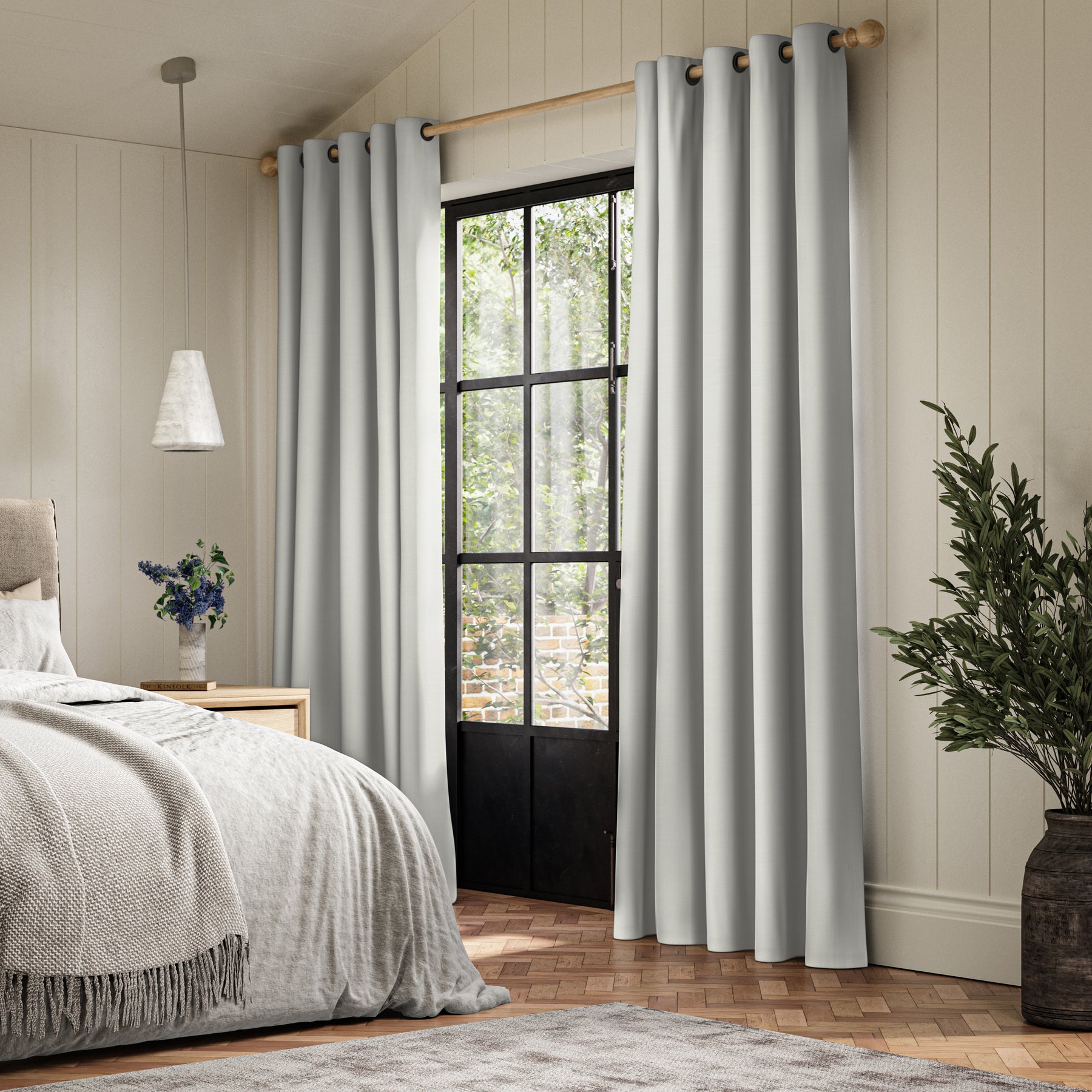 ANTE DECOR Concordia NO JOINS Blackout Made To Measure Curtains White