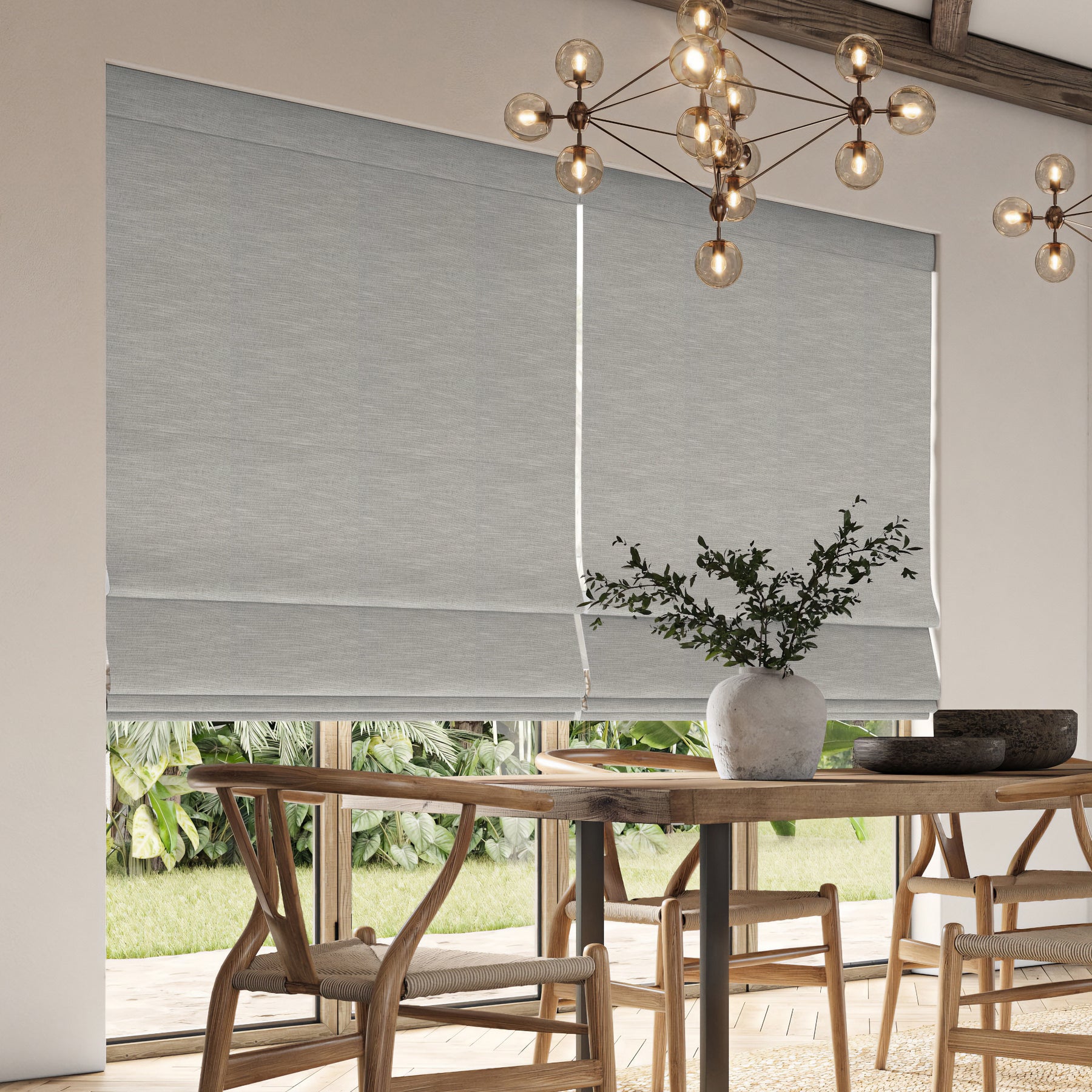 ANTE DECOR Concordia NO JOINS Blackout Made To Measure Roman Blind Mist