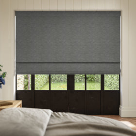 ANTE DECOR Concordia NO JOINS Blackout Made To Measure Roman Blind Graphite