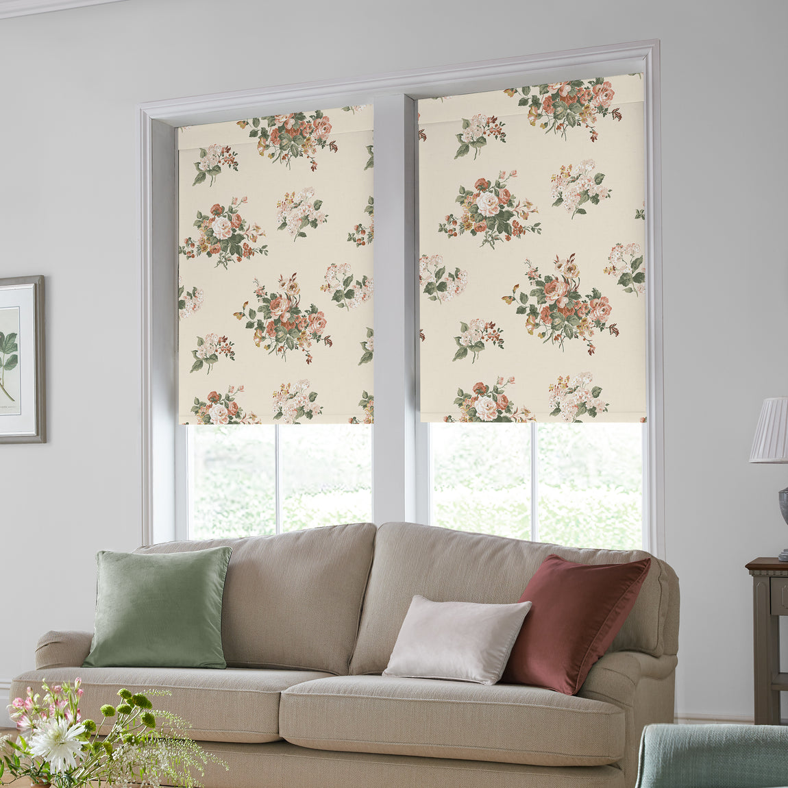 Laura Ashley Rosemore Made to Measure Blackout Roller Blind Natural