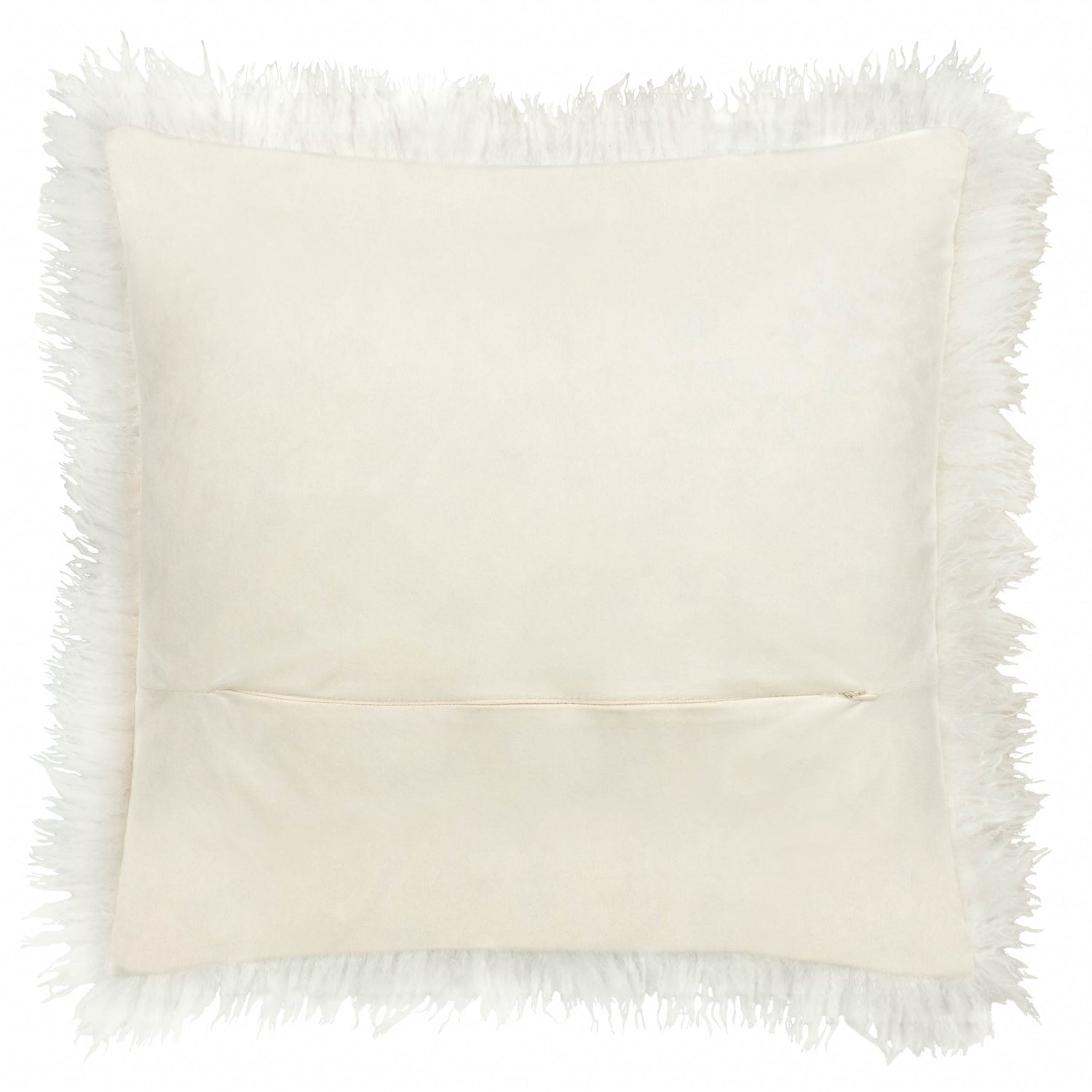 Furn Rowan Faux Fur 50cm x 50cm Filled Cushion Ecru