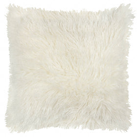 Furn Rowan Faux Fur 50cm x 50cm Filled Cushion Ecru