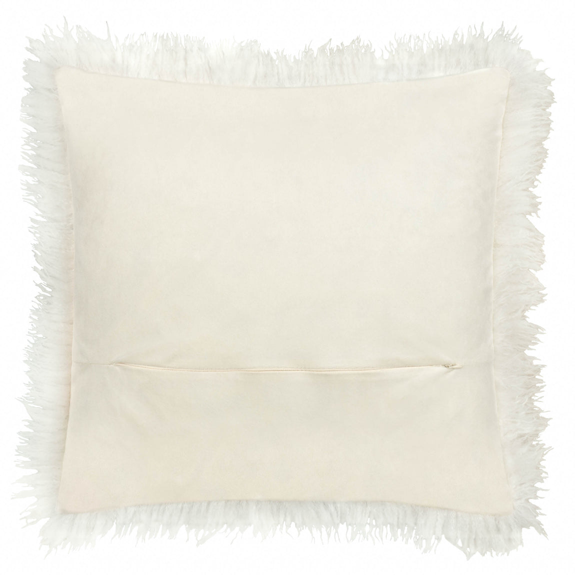 Furn Rowan Faux Fur 50cm x 50cm Filled Cushion Ecru