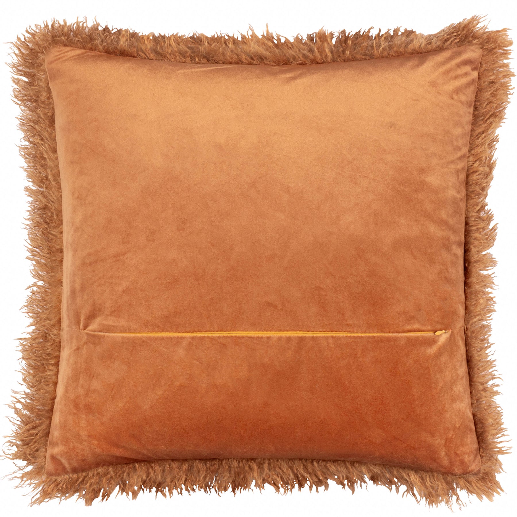 Furn Rowan Faux Fur 50cm x 50cm Filled Cushion Ginger