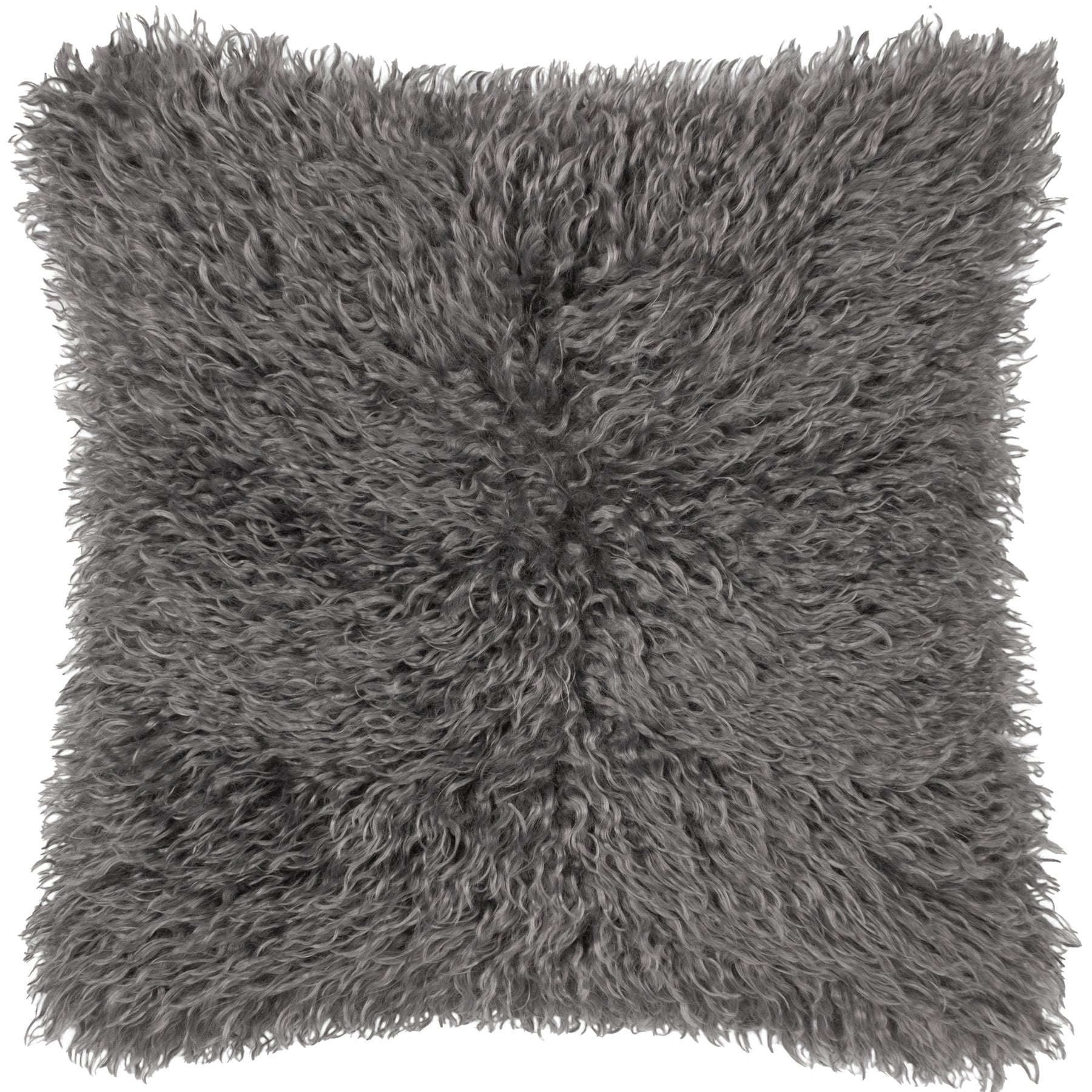Furn Rowan Faux Fur 50cm x 50cm Filled Cushion Grey