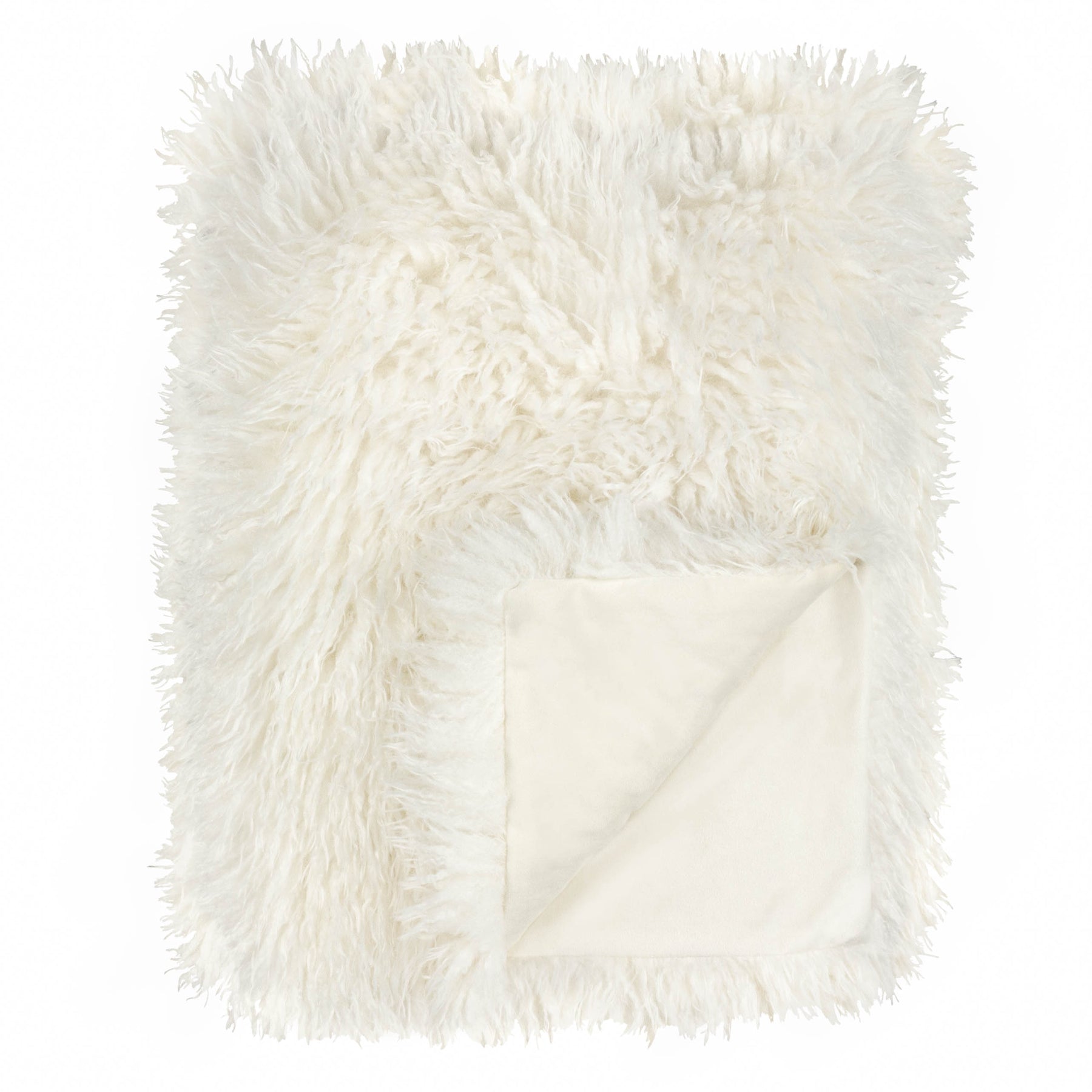 Furn Rowan Faux Fur Throw 130cm x 180cm Ecru